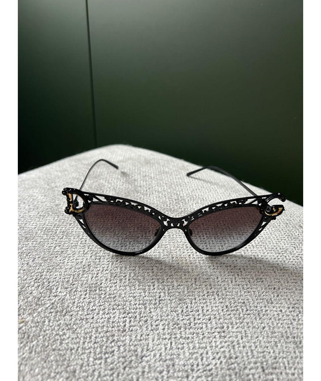 DOLCE&GABBANA Черные металлические солнцезащитные очки, фото 2
