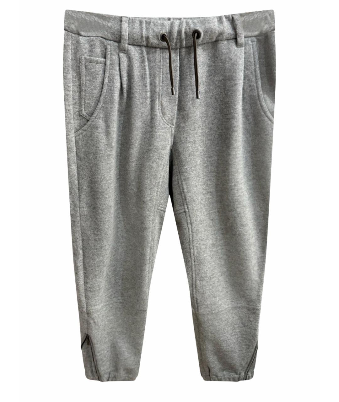 BRUNELLO CUCINELLI Серые шерстяные бриджи, фото 1