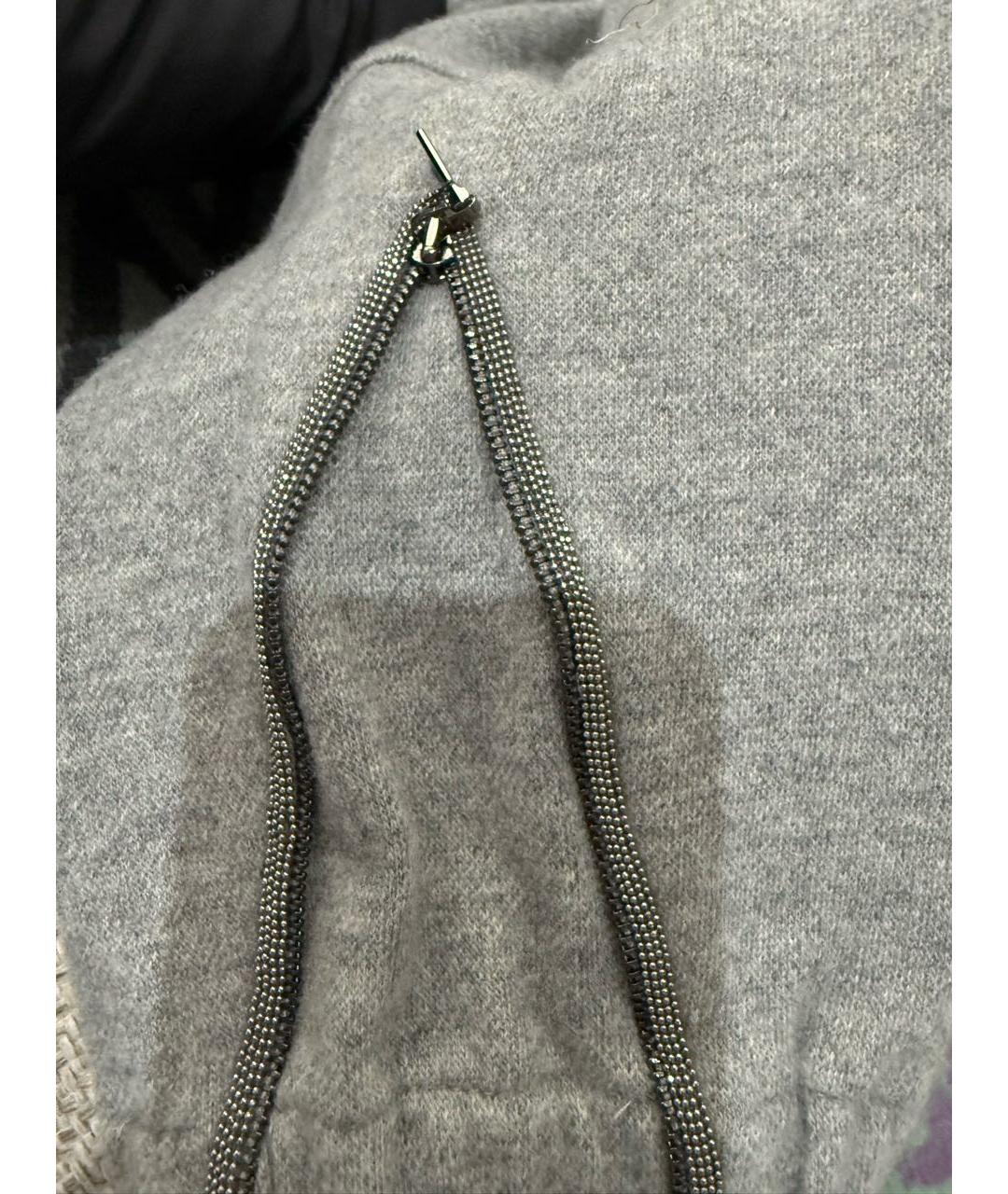 BRUNELLO CUCINELLI Серые шерстяные бриджи, фото 3