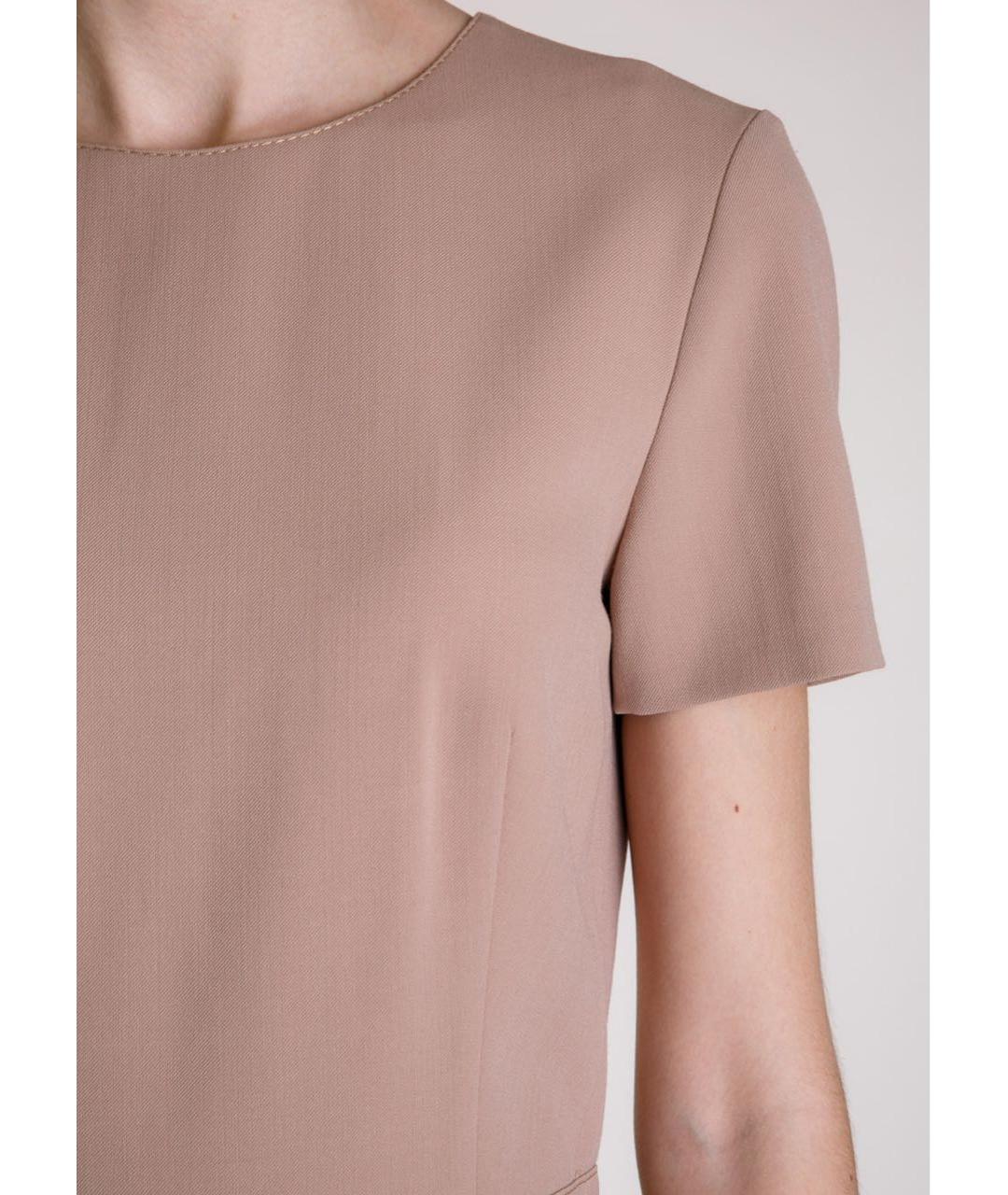 BLUMARINE Бежевое шерстяное повседневное платье, фото 4