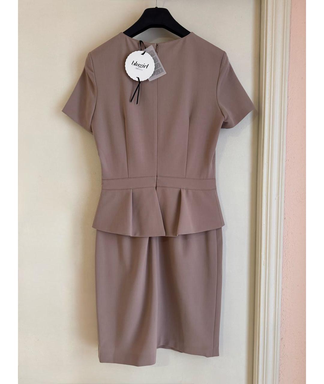 BLUMARINE Бежевое шерстяное повседневное платье, фото 6