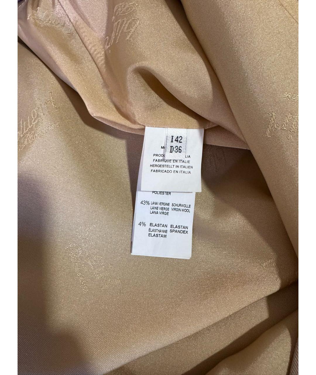 BLUMARINE Бежевое шерстяное повседневное платье, фото 8