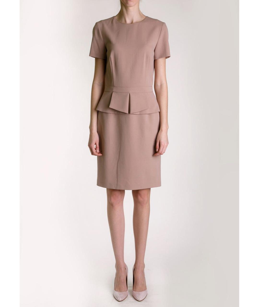 BLUMARINE Бежевое шерстяное повседневное платье, фото 2