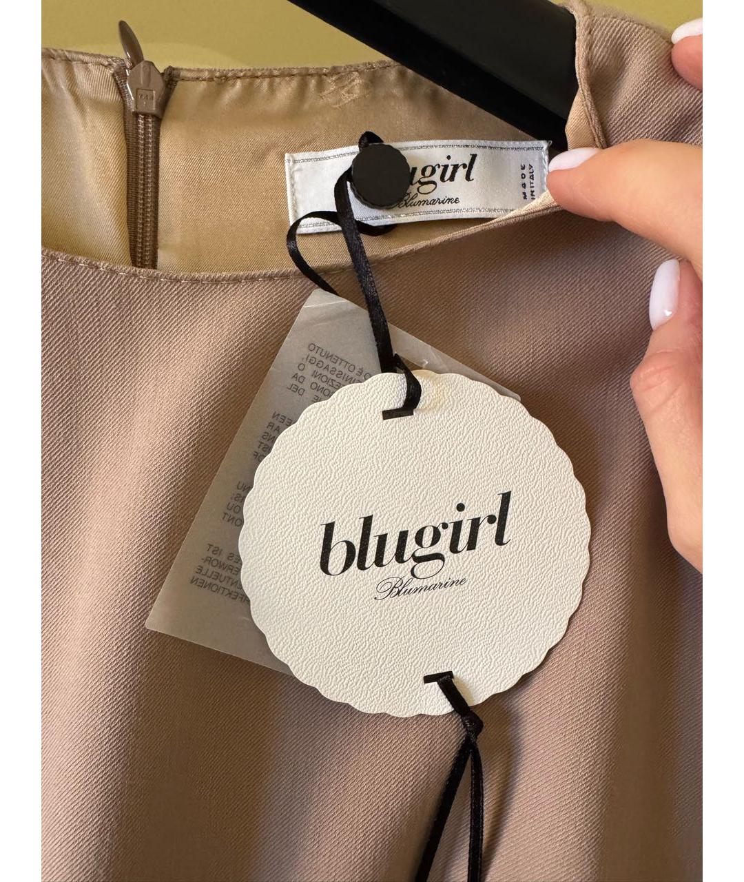 BLUMARINE Бежевое шерстяное повседневное платье, фото 7