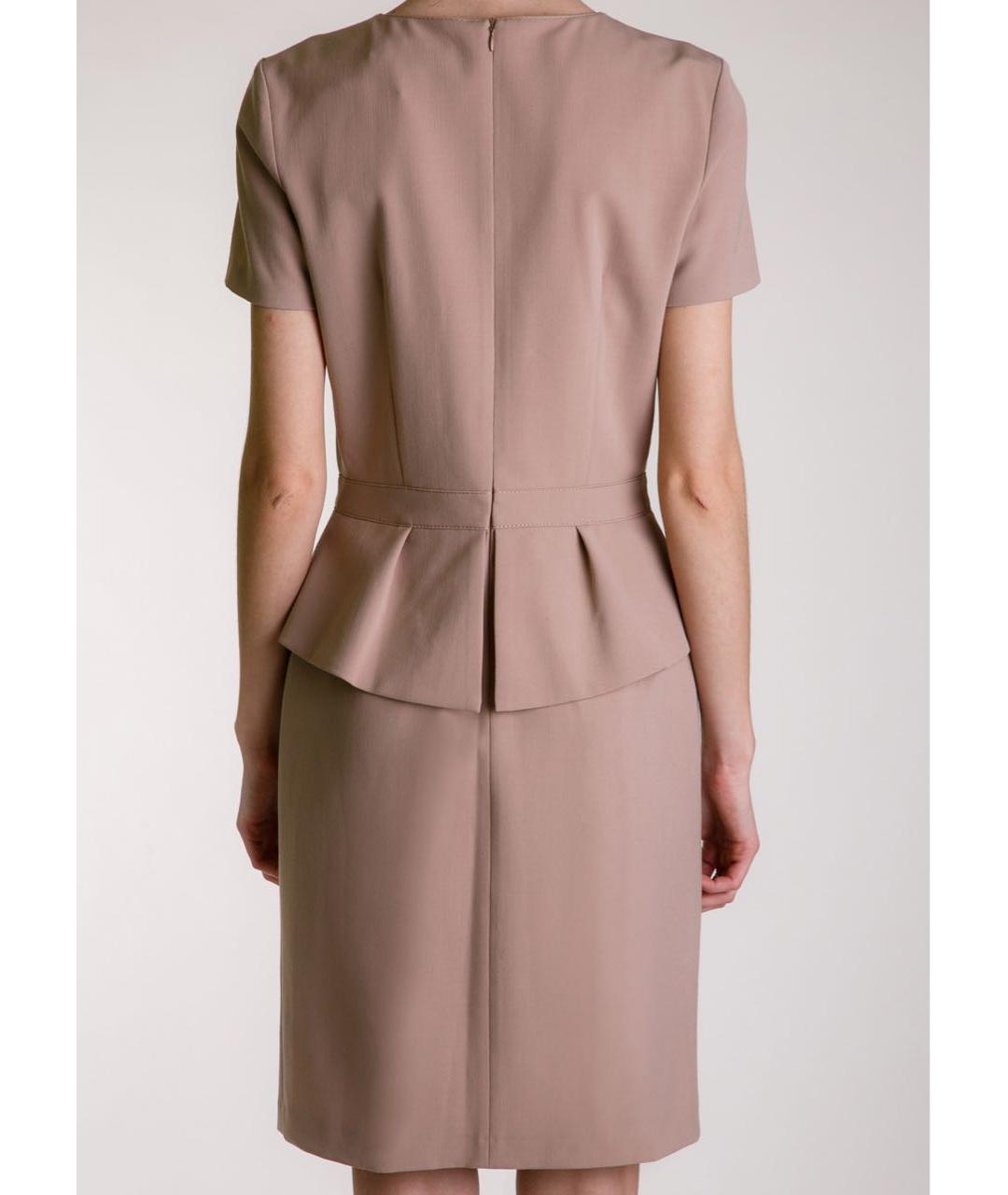 BLUMARINE Бежевое шерстяное повседневное платье, фото 3