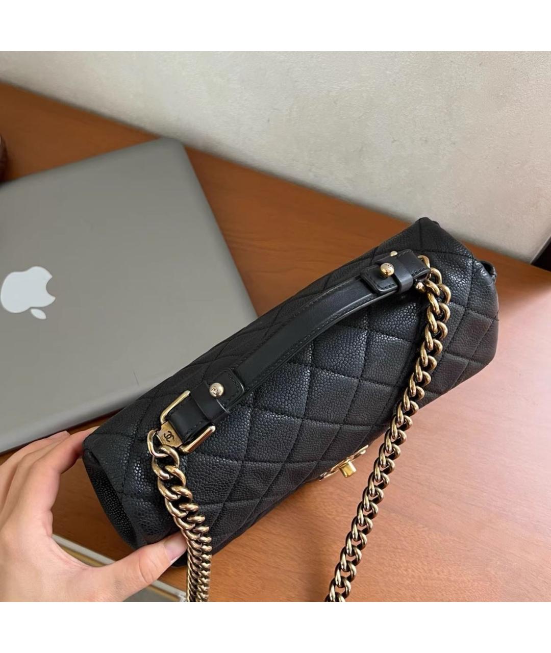 CHANEL Черная кожаная сумка через плечо, фото 4