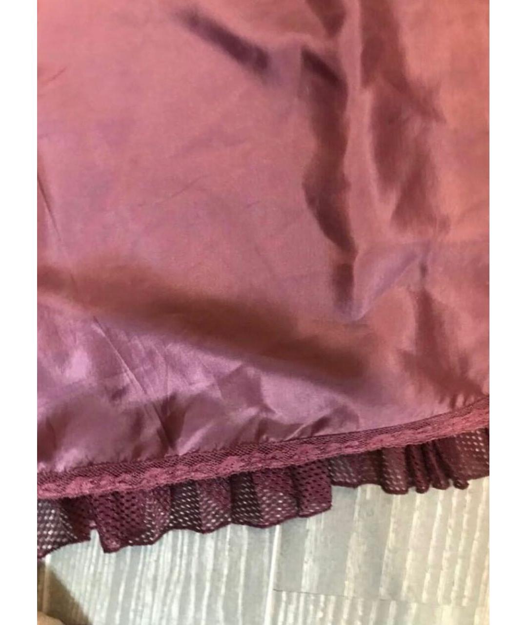 PRADA Бордовая шелковая юбка миди, фото 7