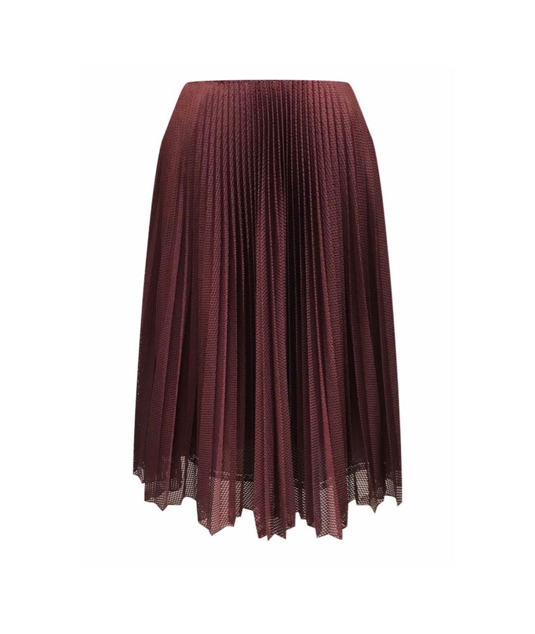 PRADA Бордовая шелковая юбка миди, фото 8