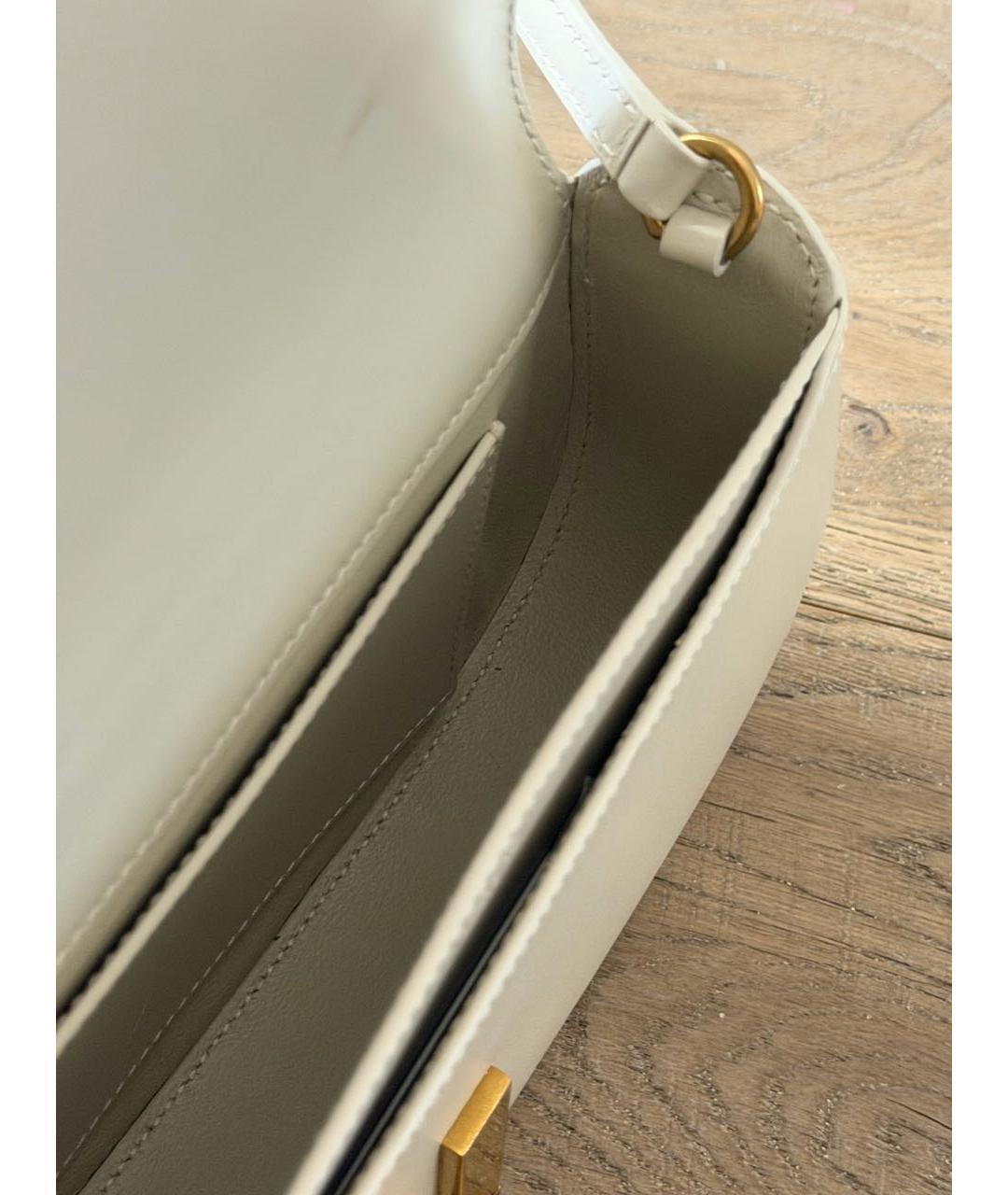 SAINT LAURENT Бежевая кожаная сумка через плечо, фото 4