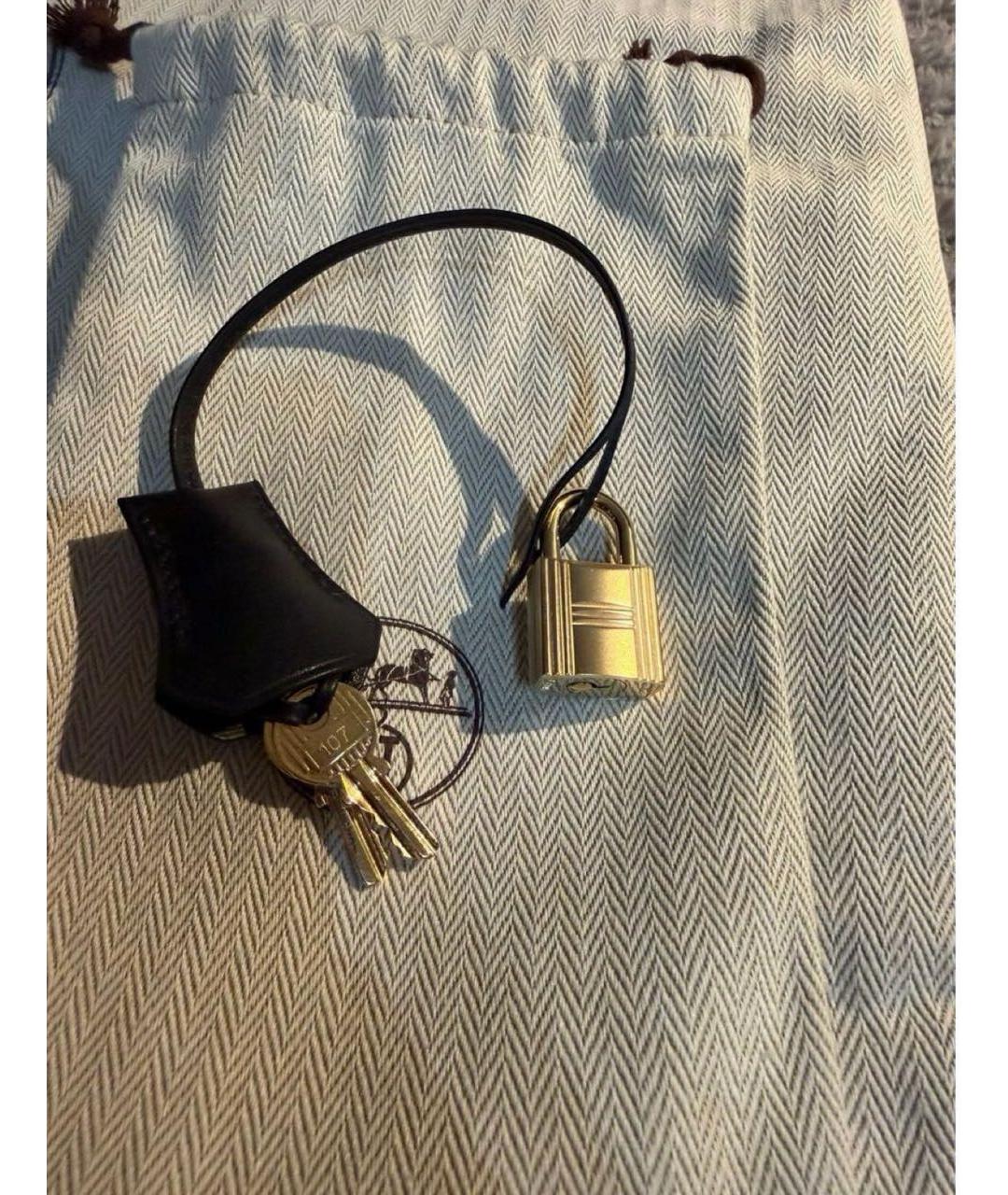 HERMES Черная кожаная сумка с короткими ручками, фото 7