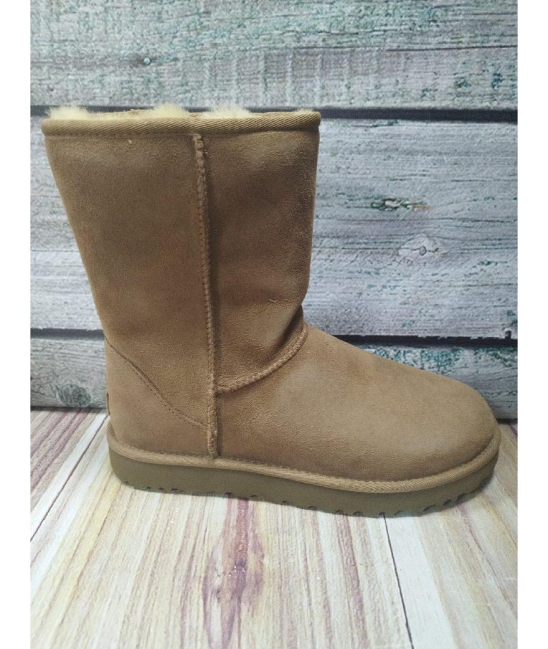 UGG AUSTRALIA Коричневые замшевые сапоги, фото 9