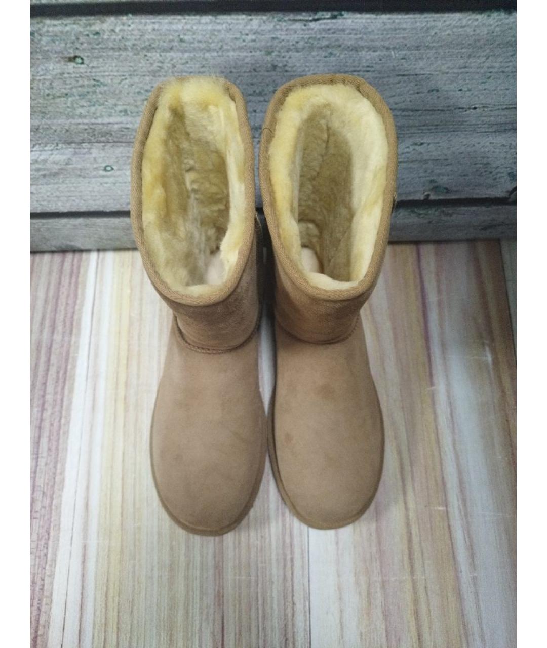 UGG AUSTRALIA Коричневые замшевые сапоги, фото 3