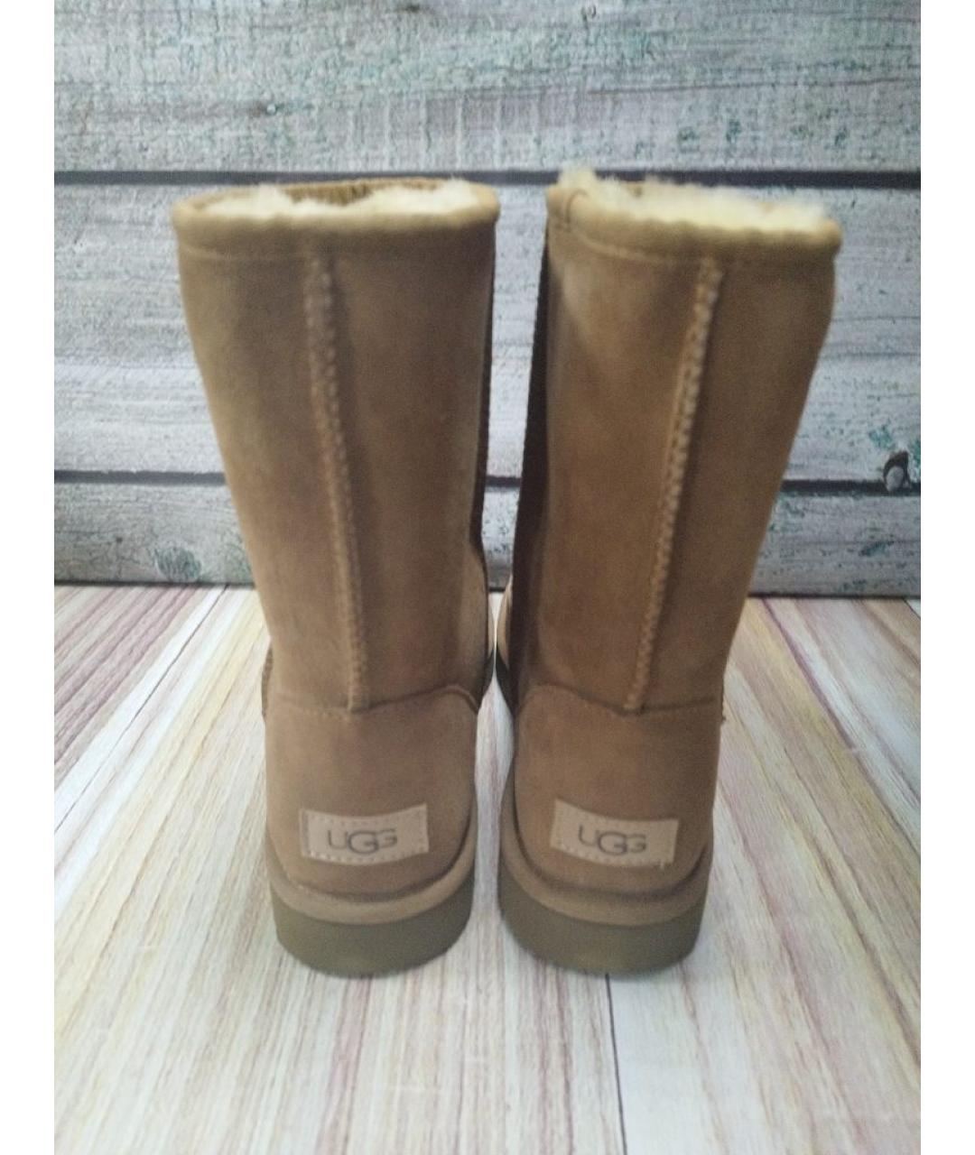 UGG AUSTRALIA Коричневые замшевые сапоги, фото 4