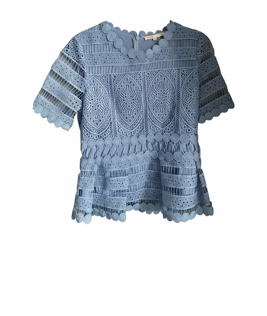 MAJE Голубая вискозная блузы, фото 10