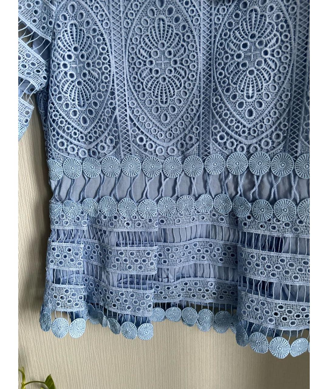 MAJE Голубая вискозная блузы, фото 4