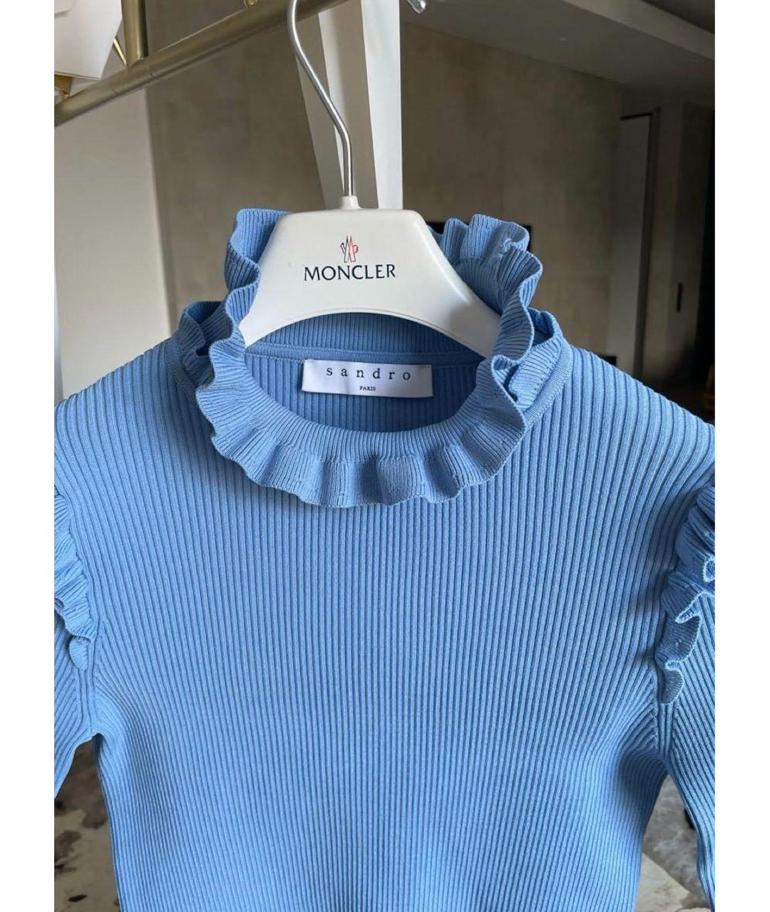 SANDRO Голубая вискозная водолазка, фото 3