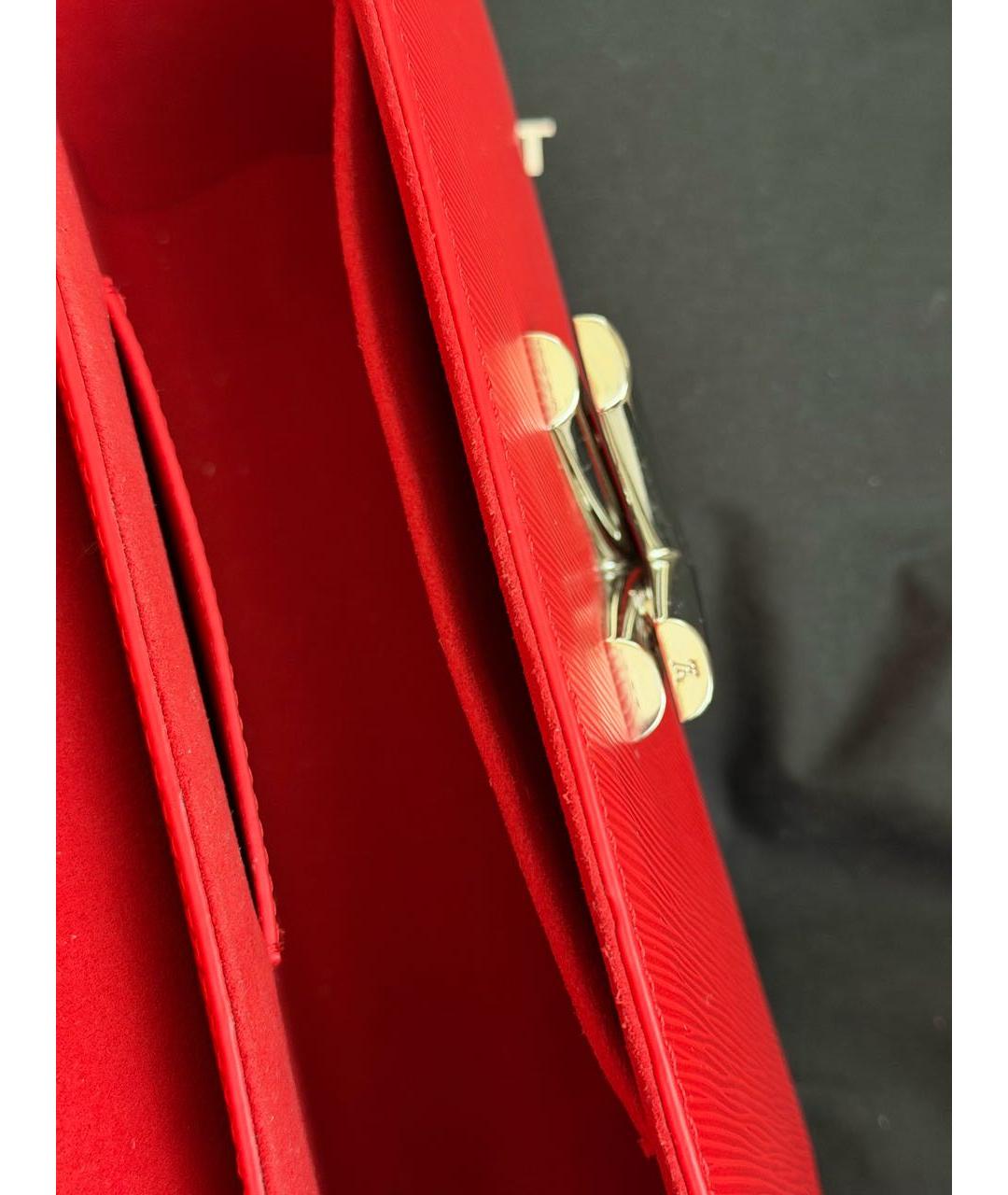 LOUIS VUITTON Красная кожаная сумка через плечо, фото 4