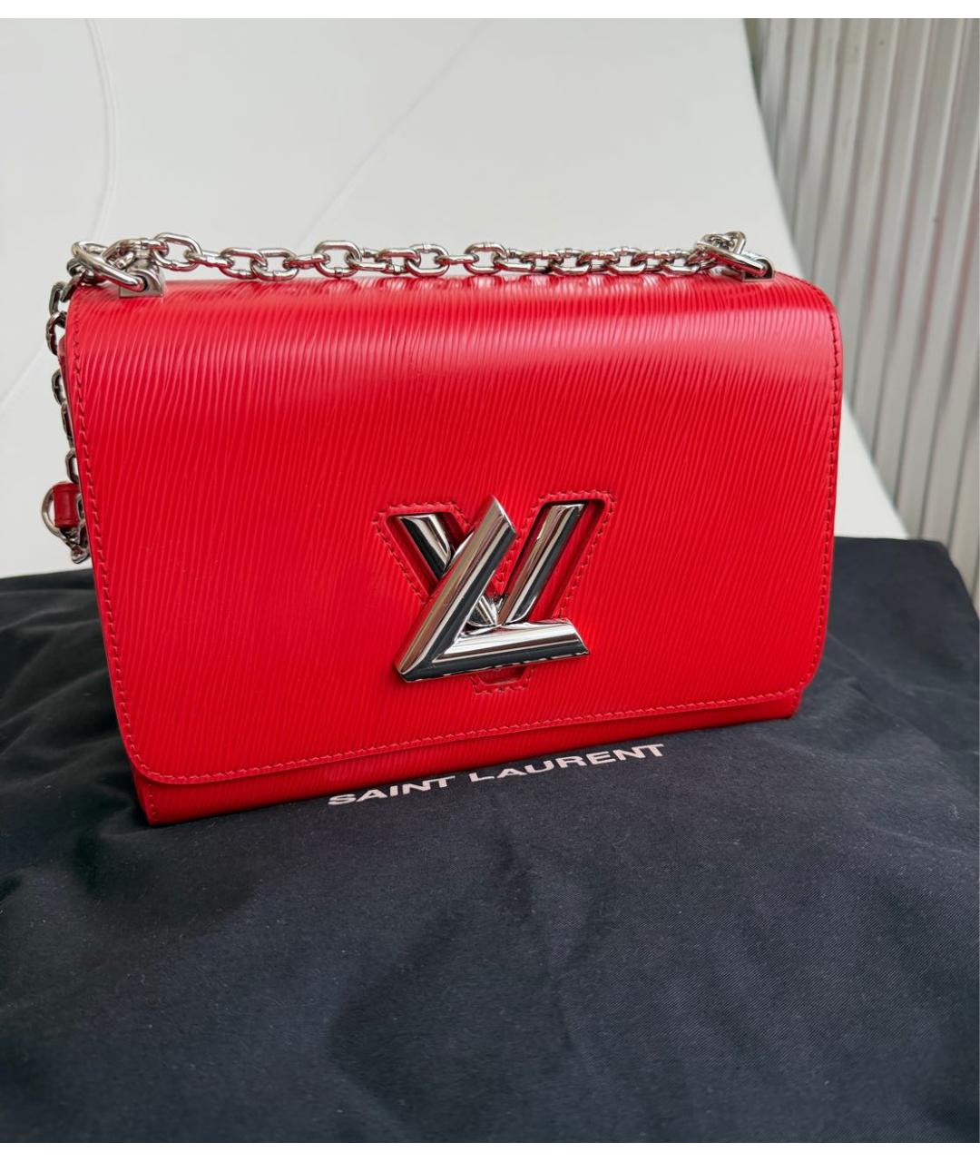 LOUIS VUITTON Красная кожаная сумка через плечо, фото 8