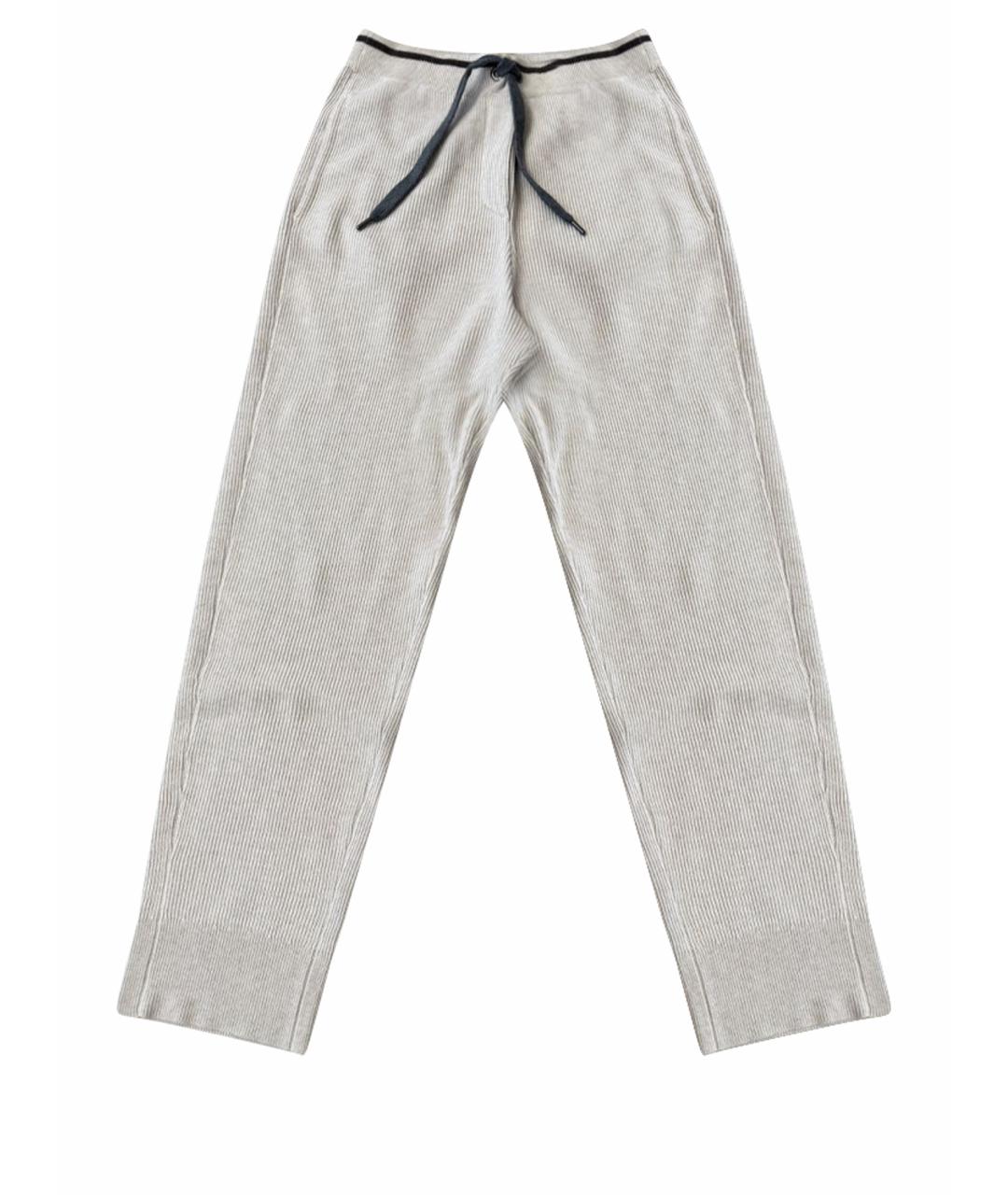 BRUNELLO CUCINELLI Бежевые кашемировые брюки широкие, фото 1