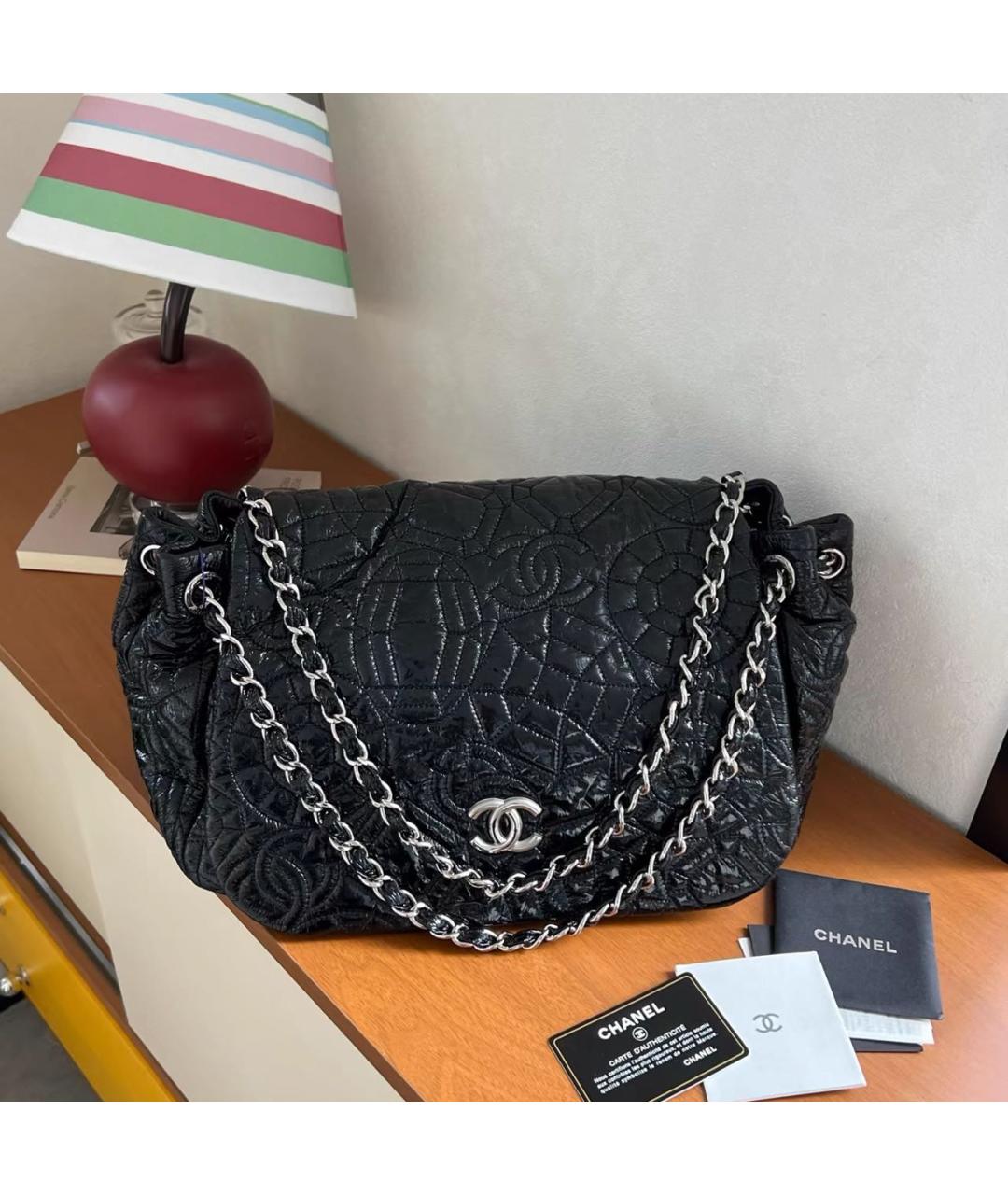 CHANEL Черная кожаная сумка через плечо, фото 9