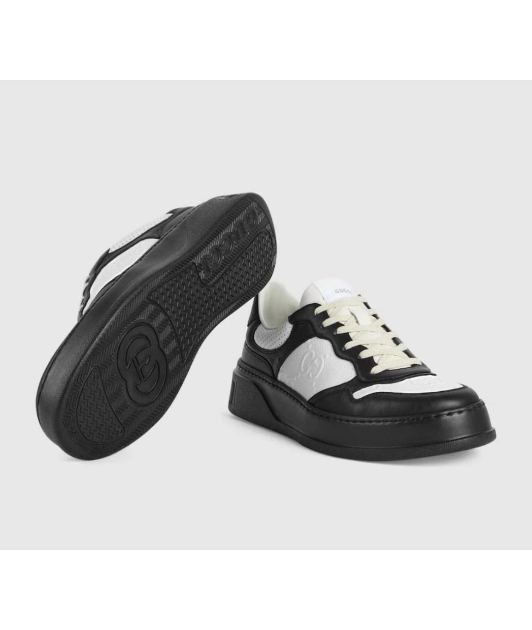 GUCCI Черные кожаные кеды, фото 4