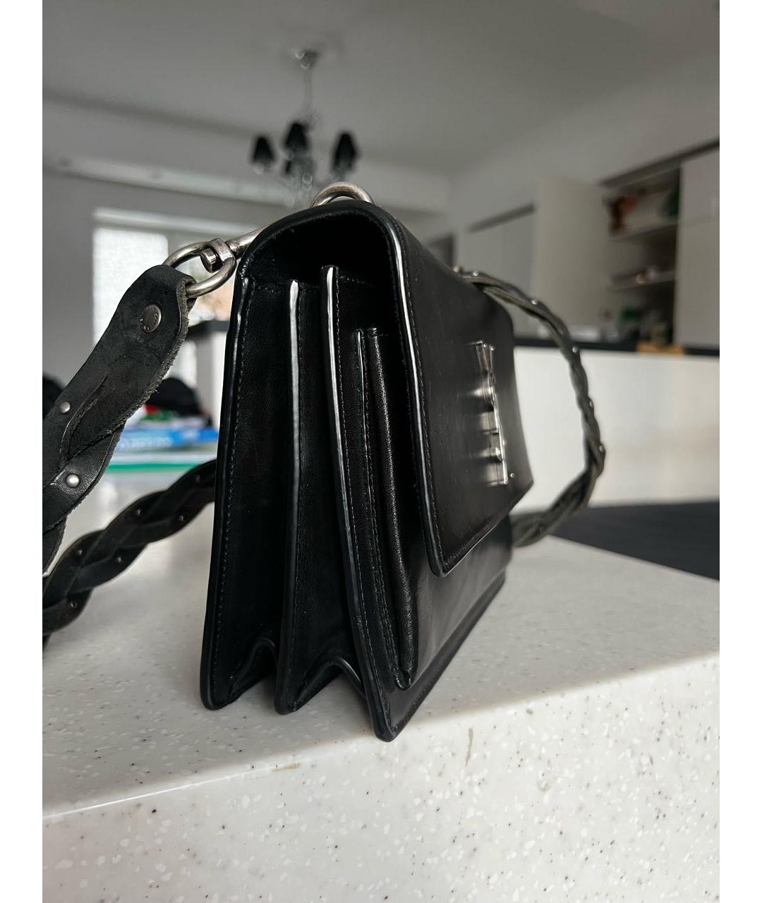 SAINT LAURENT Черная кожаная сумка через плечо, фото 2