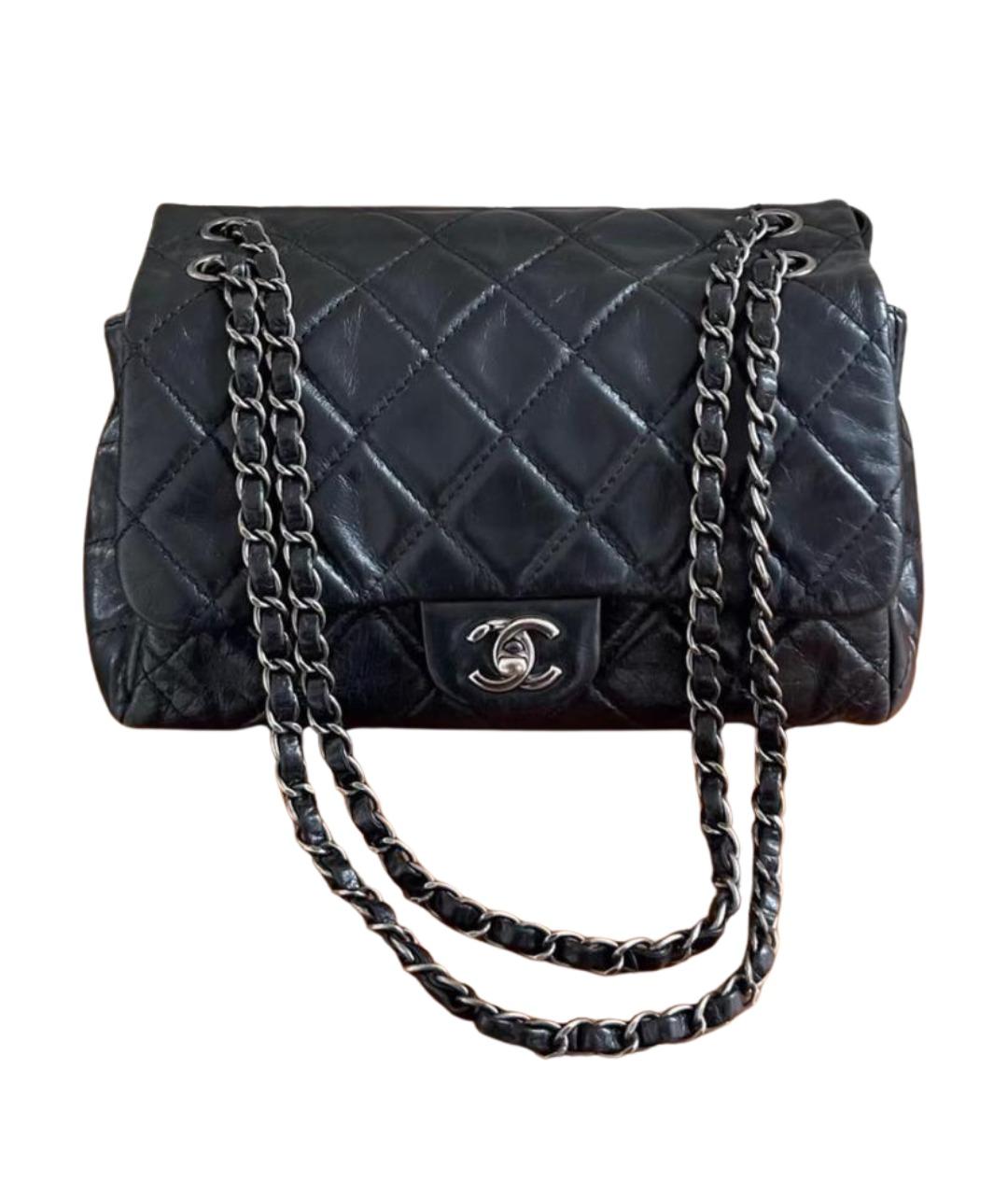 CHANEL Черная кожаная сумка через плечо, фото 1