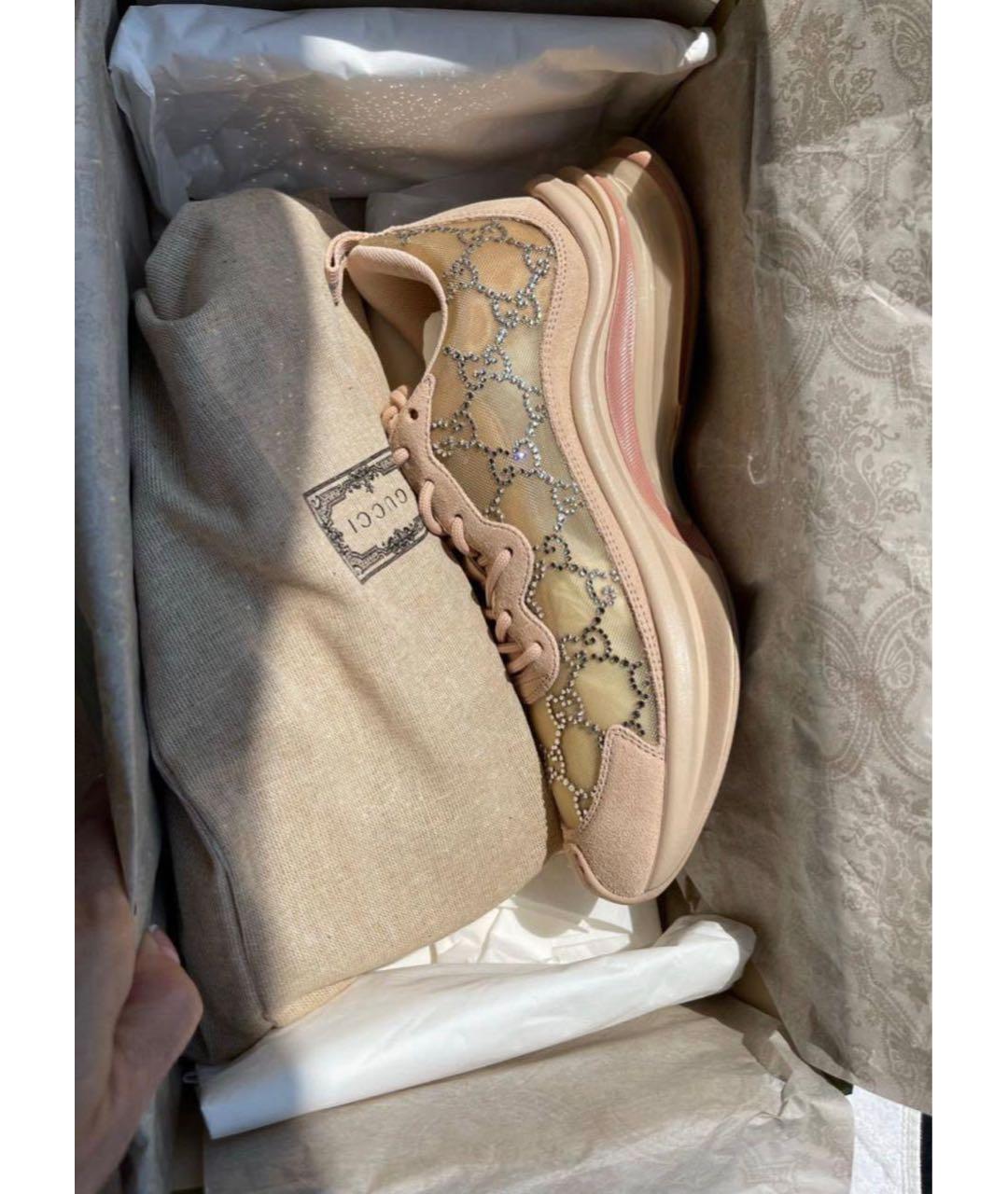 GUCCI Бежевые кожаные кеды, фото 2