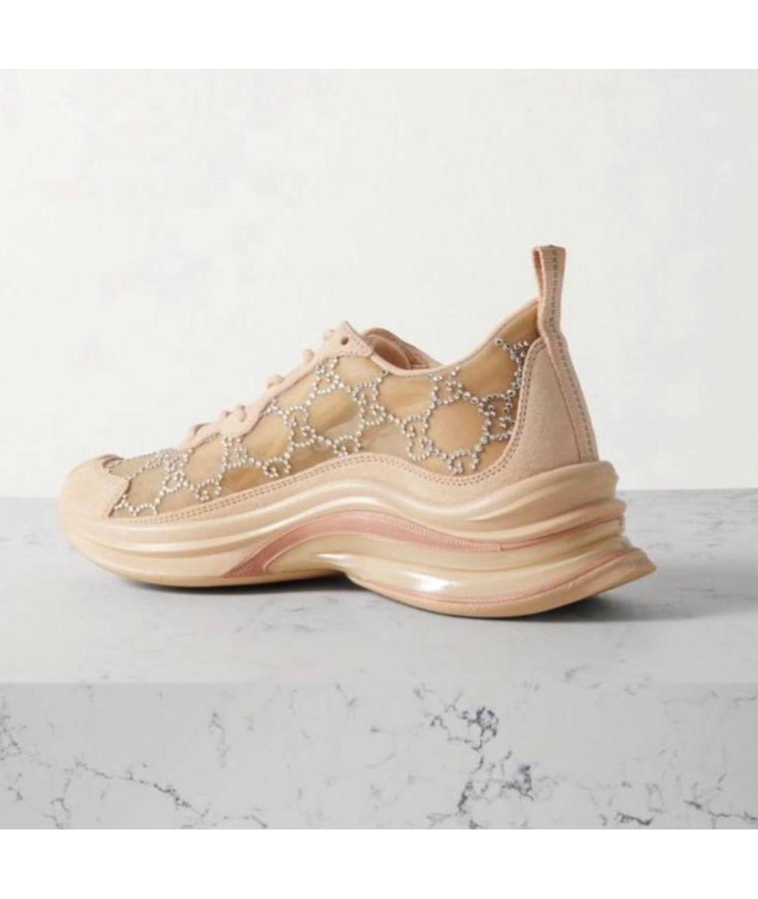 GUCCI Бежевые кожаные кеды, фото 5