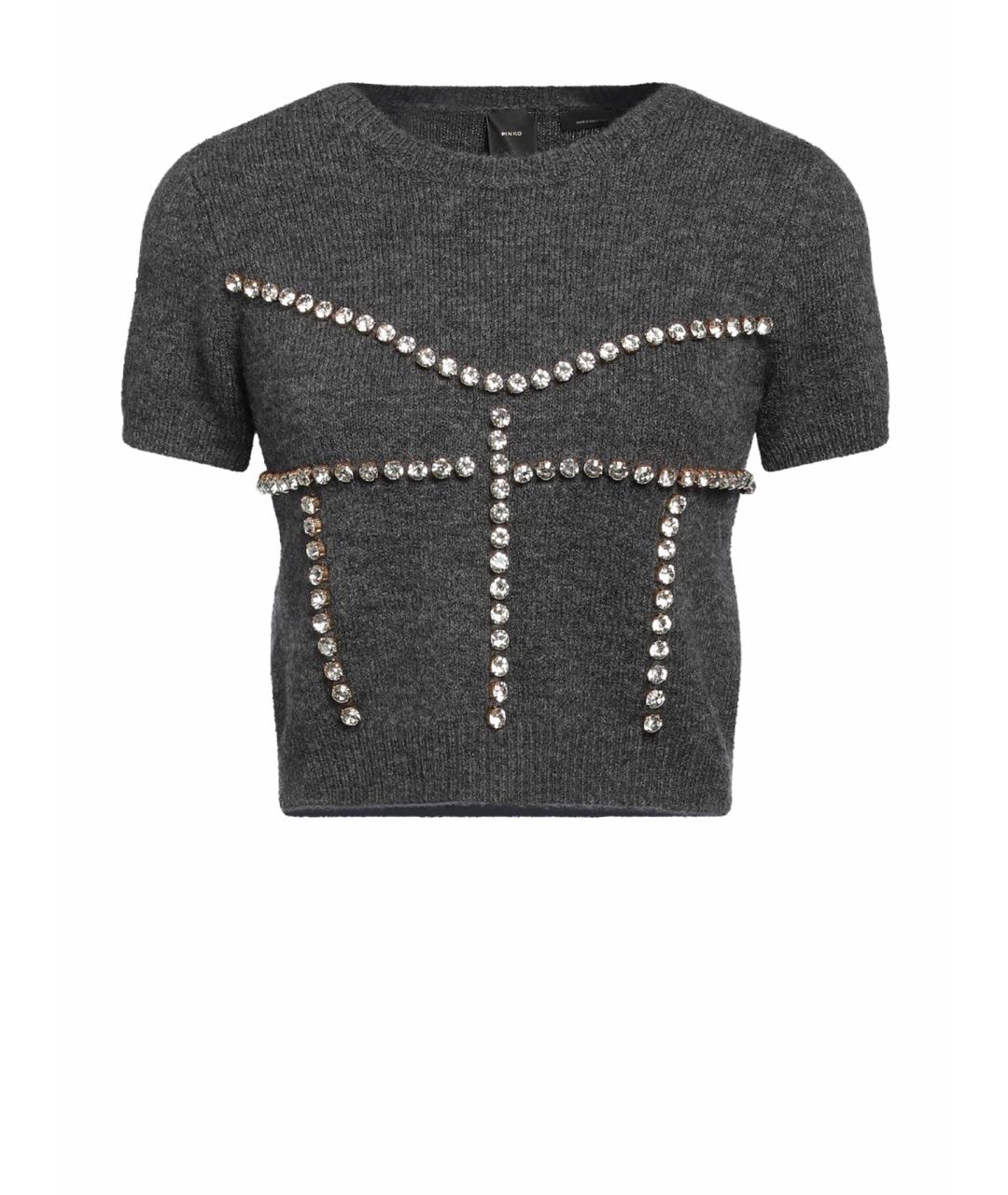 PINKO Серый шерстяной джемпер / свитер, фото 1