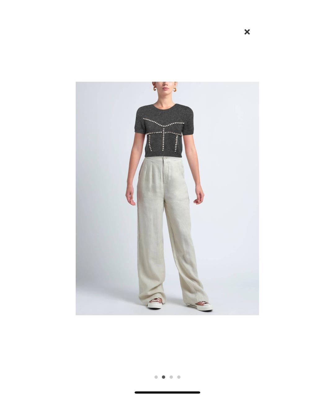 PINKO Серый шерстяной джемпер / свитер, фото 2