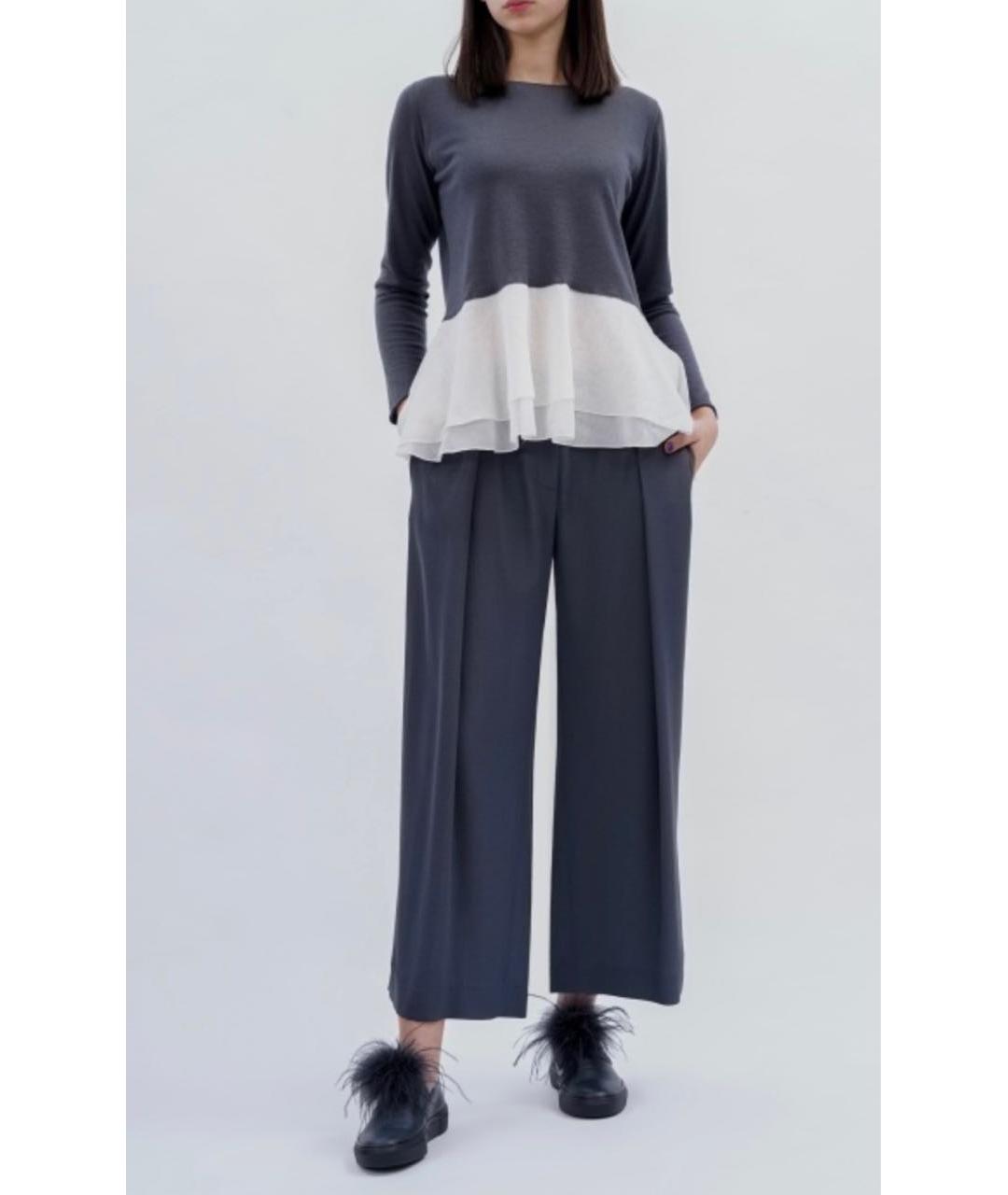 FABIANA FILIPPI Антрацитовые шерстяные кюлоты, фото 2