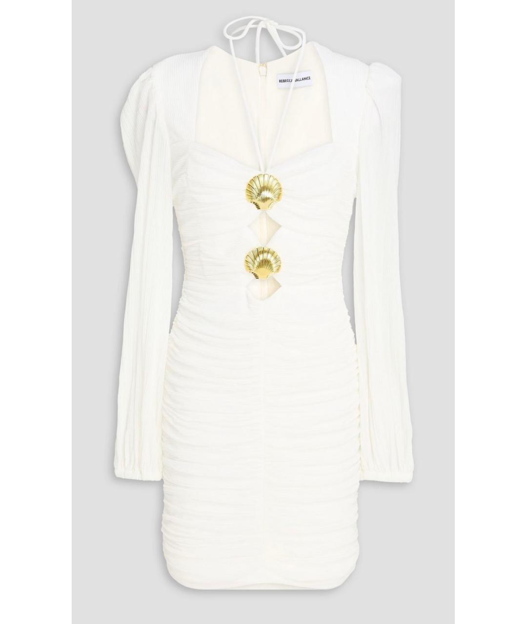 REBECCA VALLANCE Белое полиэстеровое коктейльное платье, фото 5