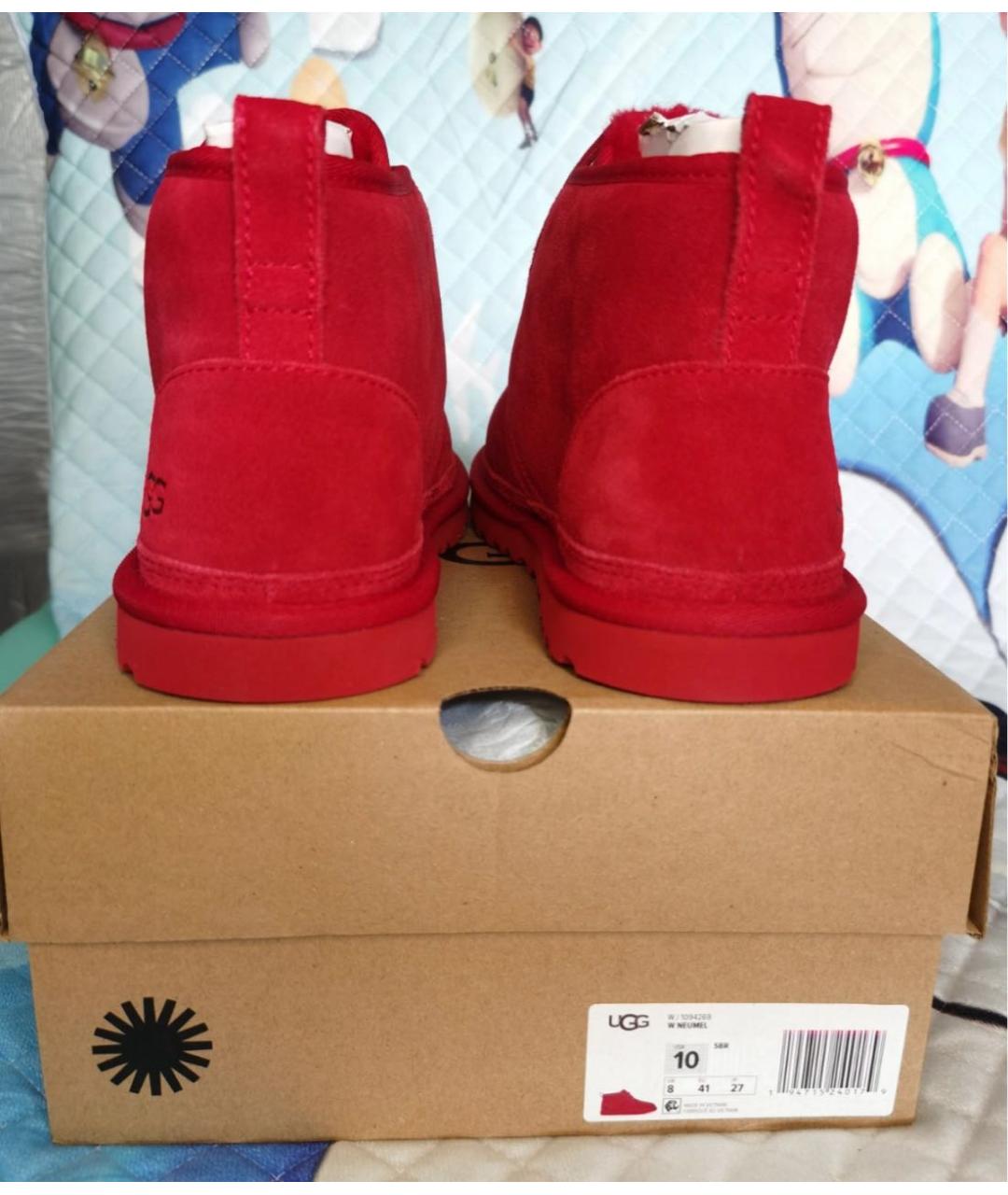 UGG AUSTRALIA Красные нубуковые высокие ботинки, фото 4