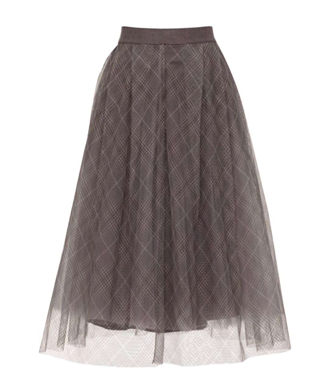 FABIANA FILIPPI Серая хлопковая юбка миди, фото 1