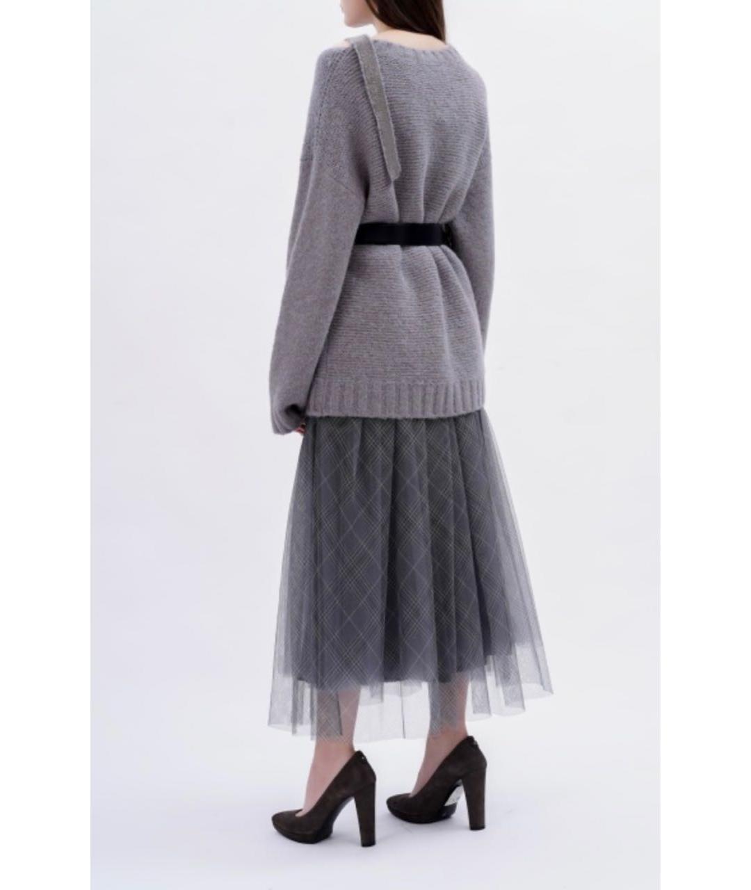 FABIANA FILIPPI Серая хлопковая юбка миди, фото 3