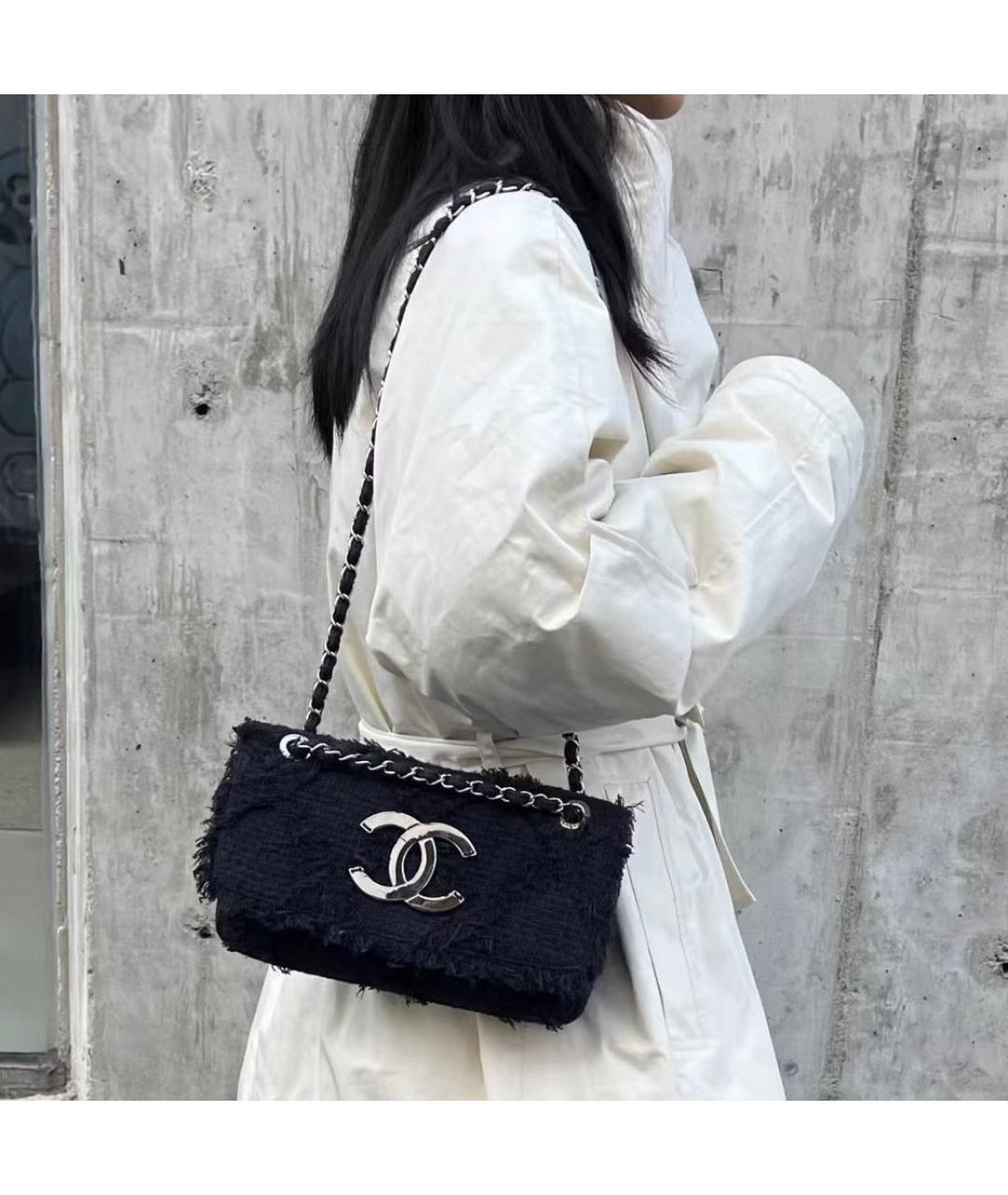 CHANEL Темно-синяя тканевая сумка через плечо, фото 7