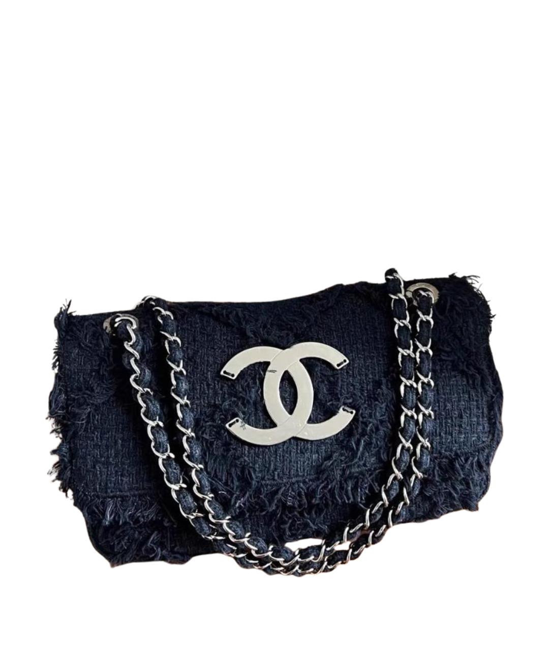 CHANEL Темно-синяя тканевая сумка через плечо, фото 1