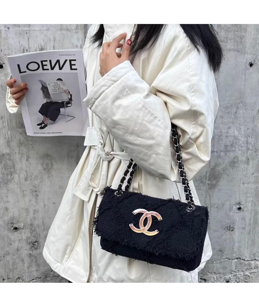 CHANEL Темно-синяя тканевая сумка через плечо, фото 6