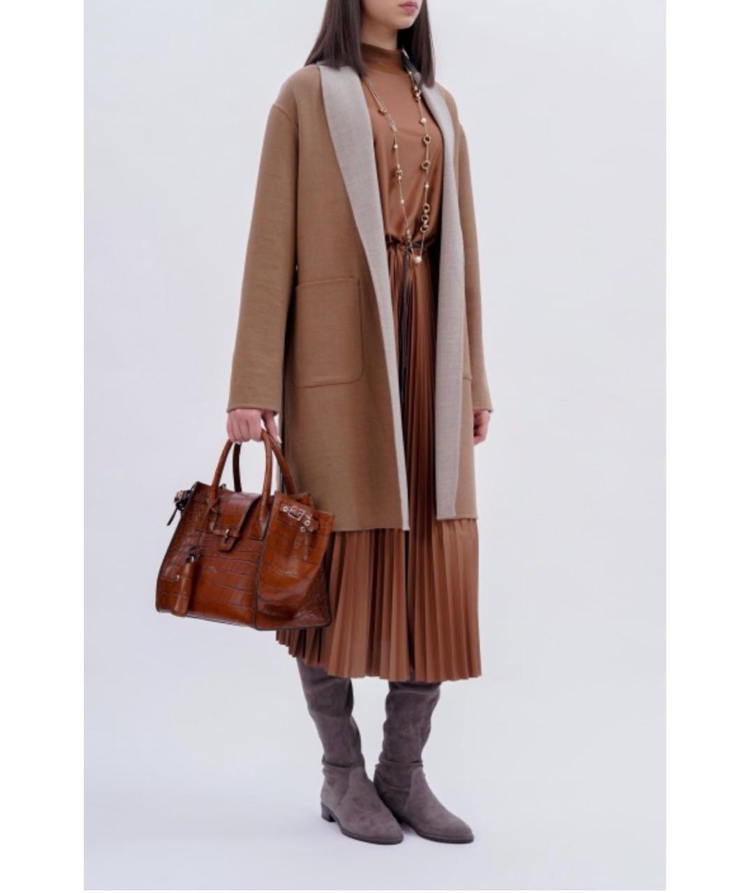 FABIANA FILIPPI Коричневое шерстяное пальто, фото 2