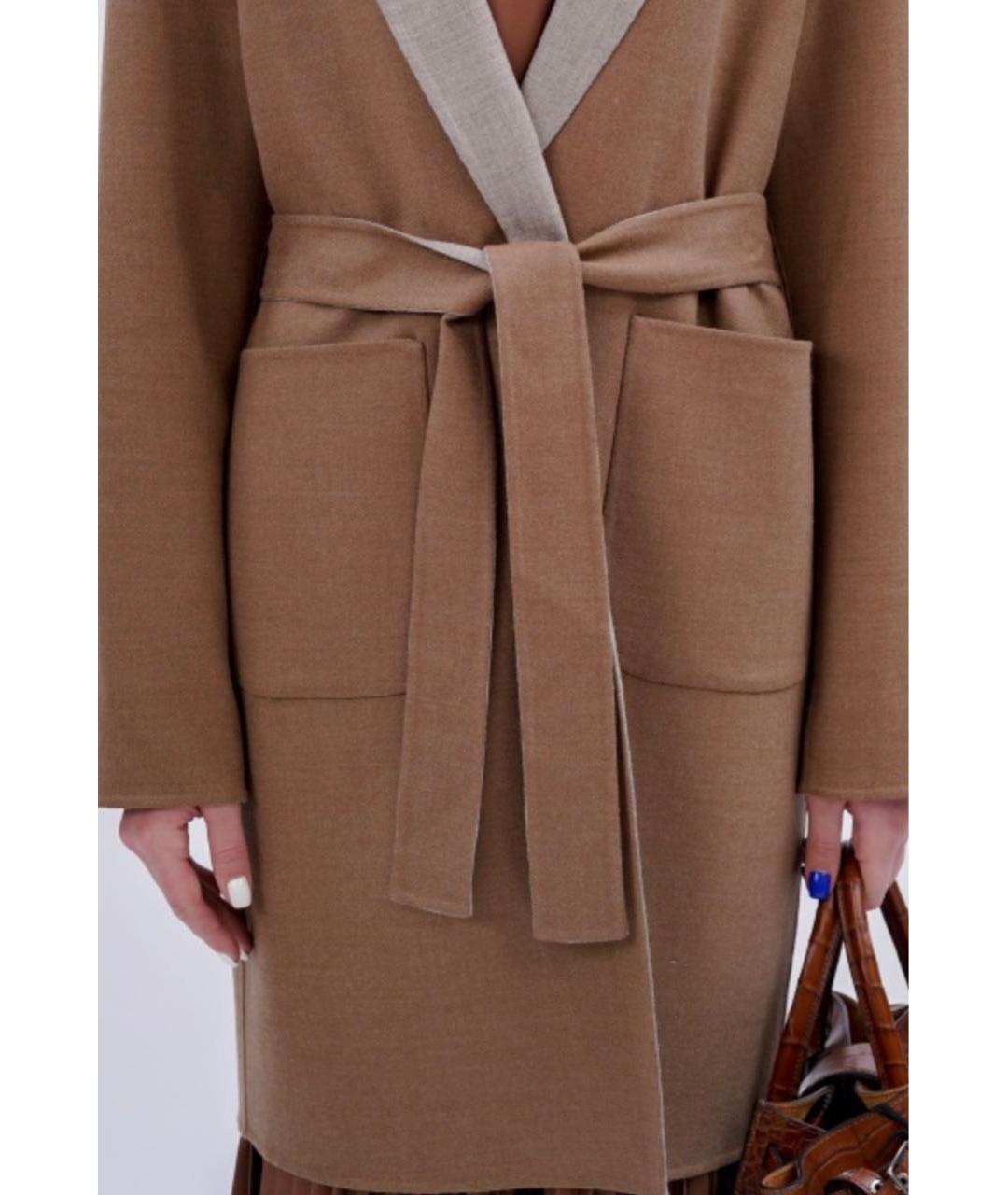 FABIANA FILIPPI Коричневое шерстяное пальто, фото 4
