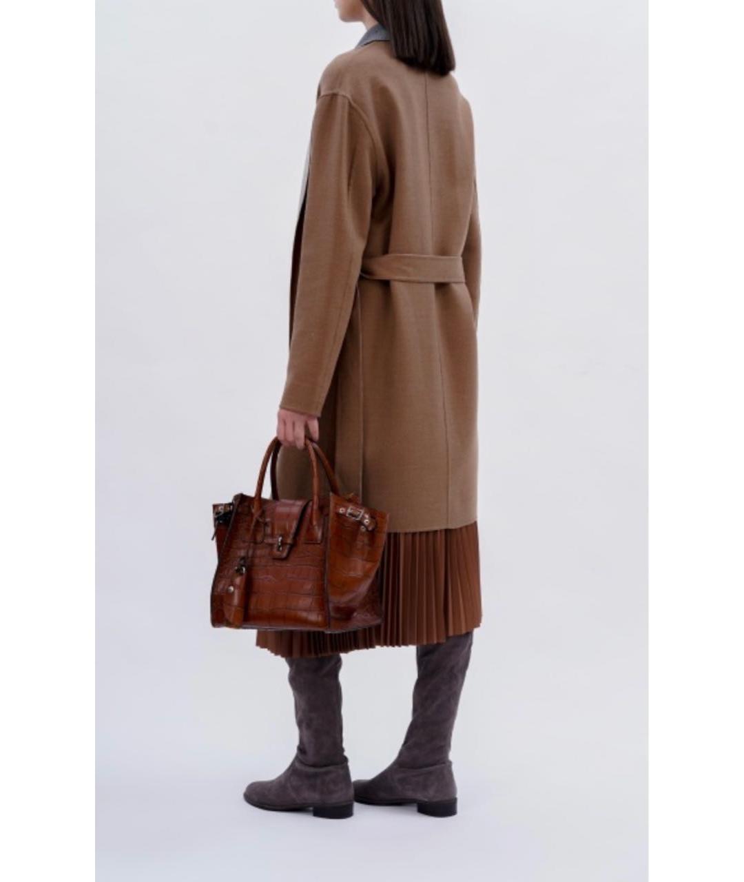 FABIANA FILIPPI Коричневое шерстяное пальто, фото 3