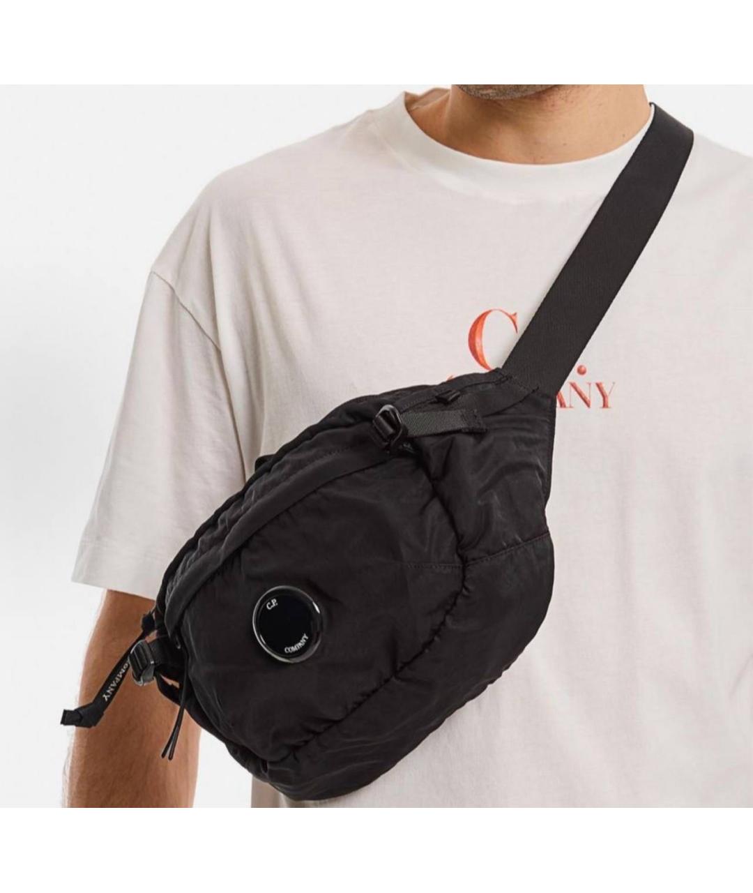 CP COMPANY Черная хлопковая поясная сумка, фото 2