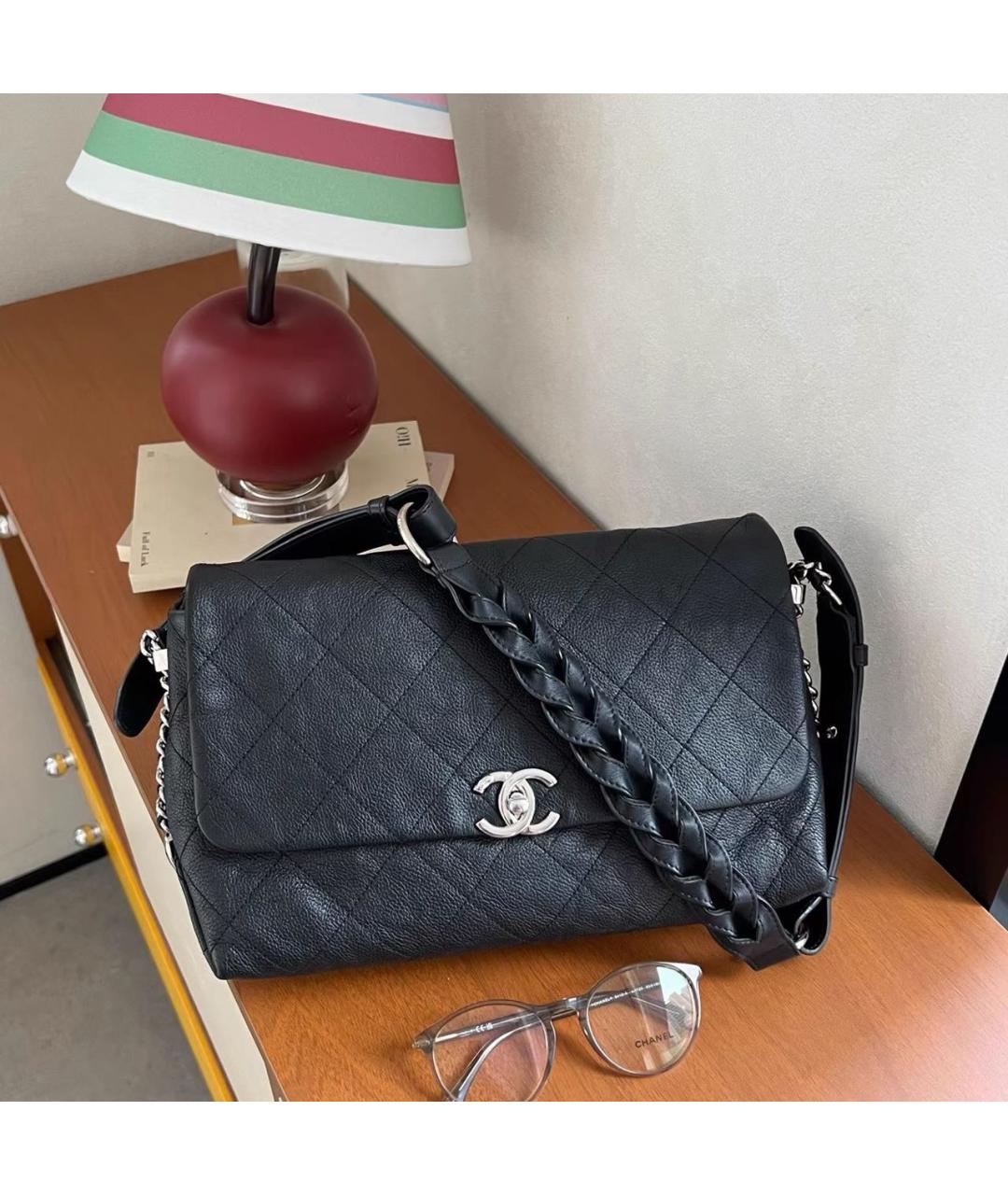 CHANEL Черная кожаная сумка через плечо, фото 9