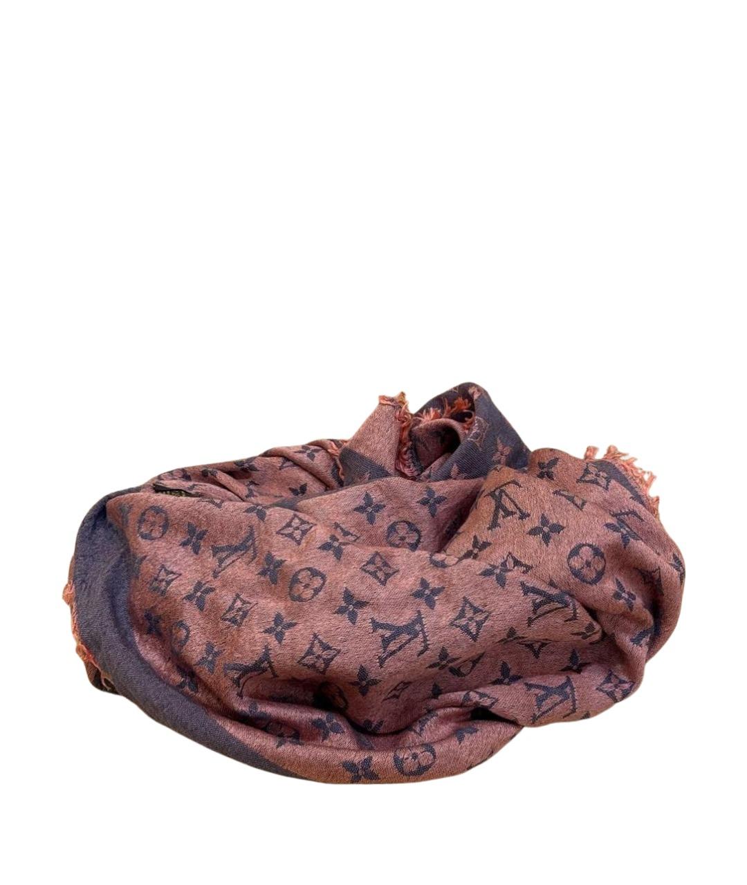 LOUIS VUITTON Фиолетовый шелковый платок, фото 1