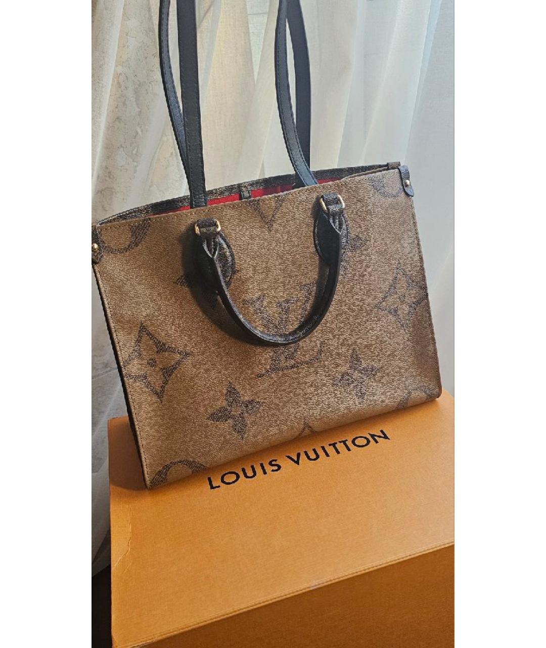 LOUIS VUITTON Коричневая сумка тоут, фото 8