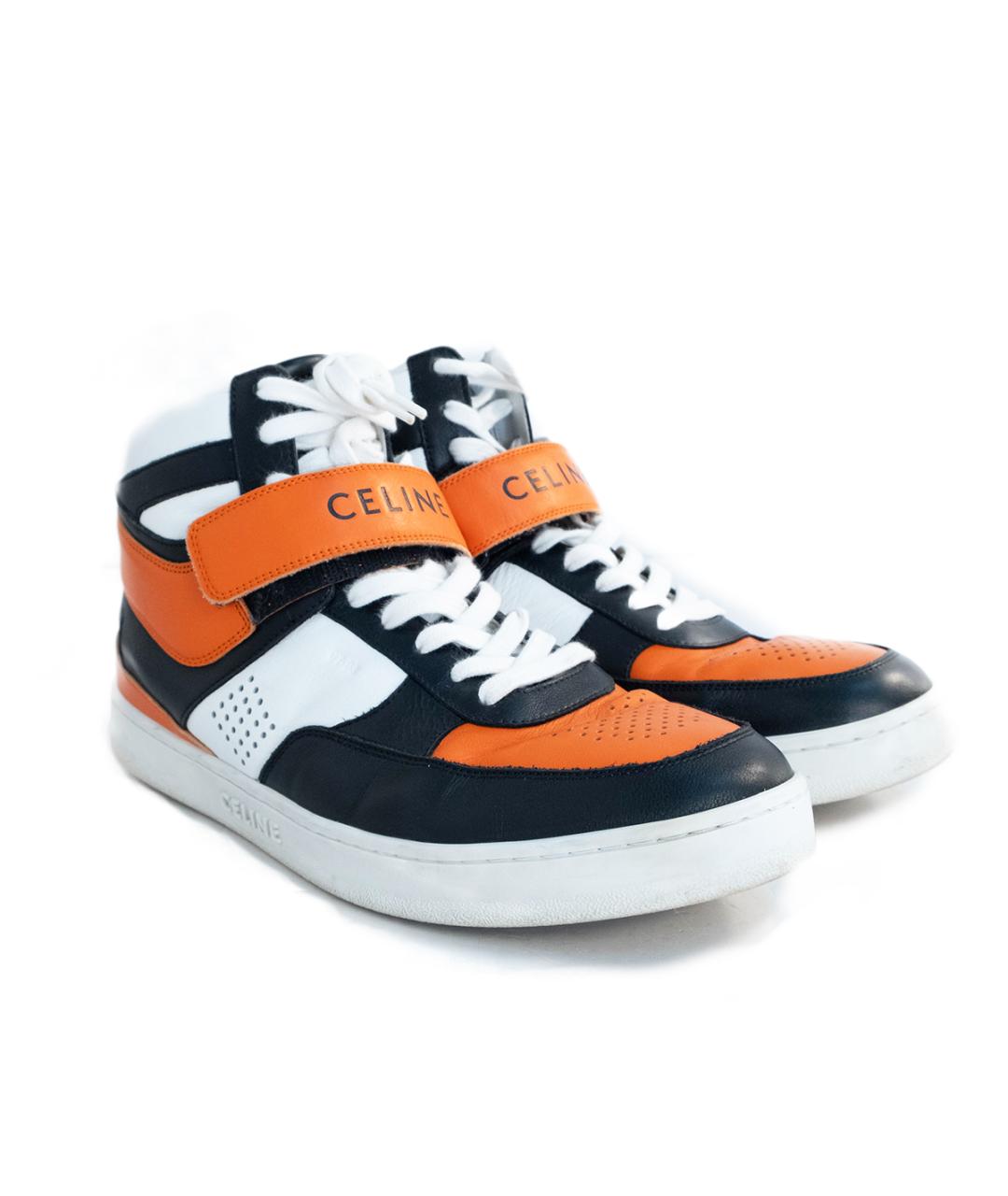 CELINE Мульти кожаные высокие кроссовки / кеды, фото 2