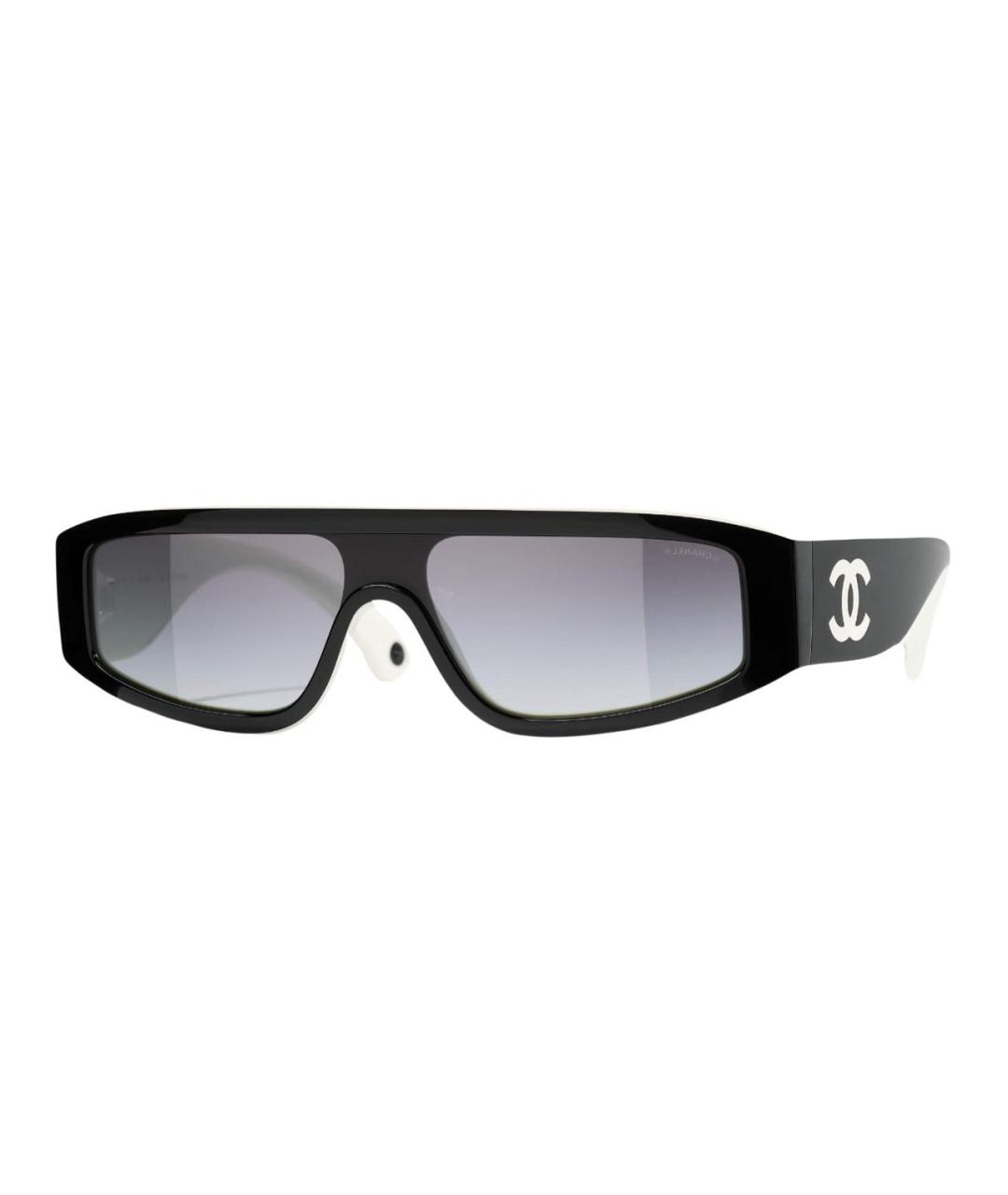 CHANEL Черные пластиковые солнцезащитные очки, фото 1