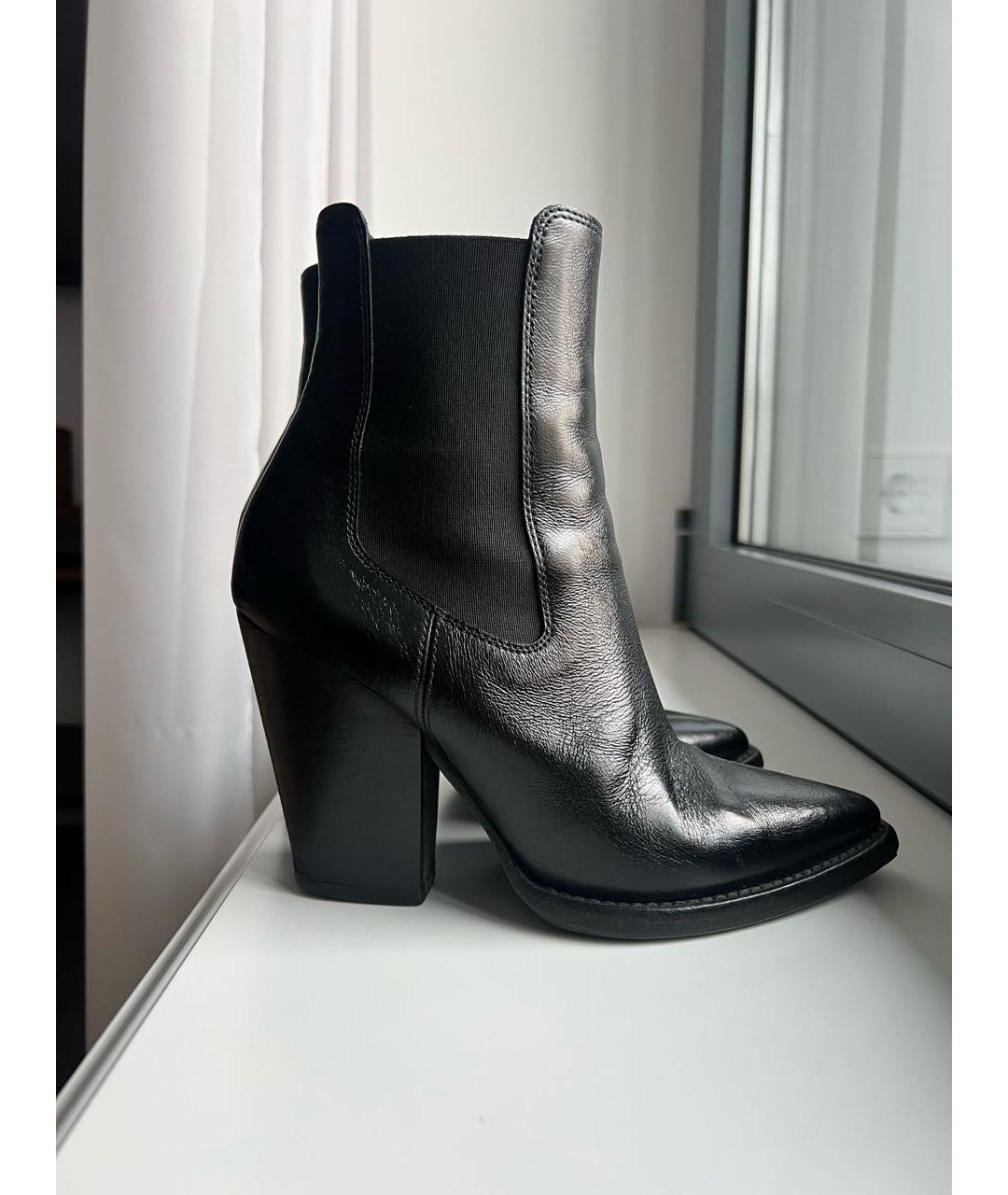 SAINT LAURENT Черные кожаные ботинки, фото 6