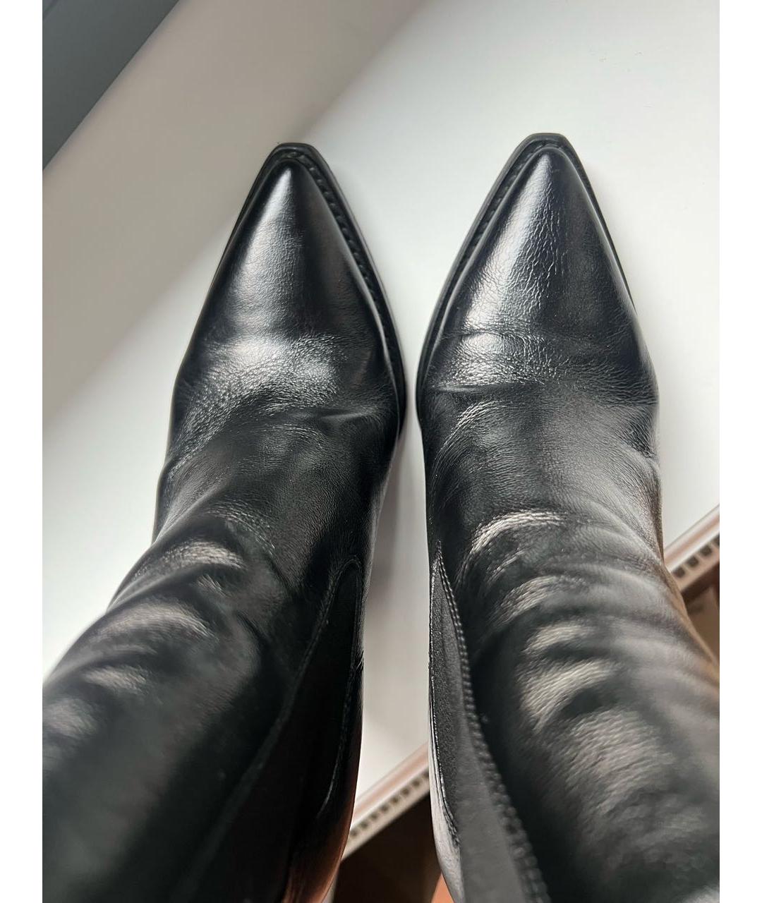 SAINT LAURENT Черные кожаные ботинки, фото 3